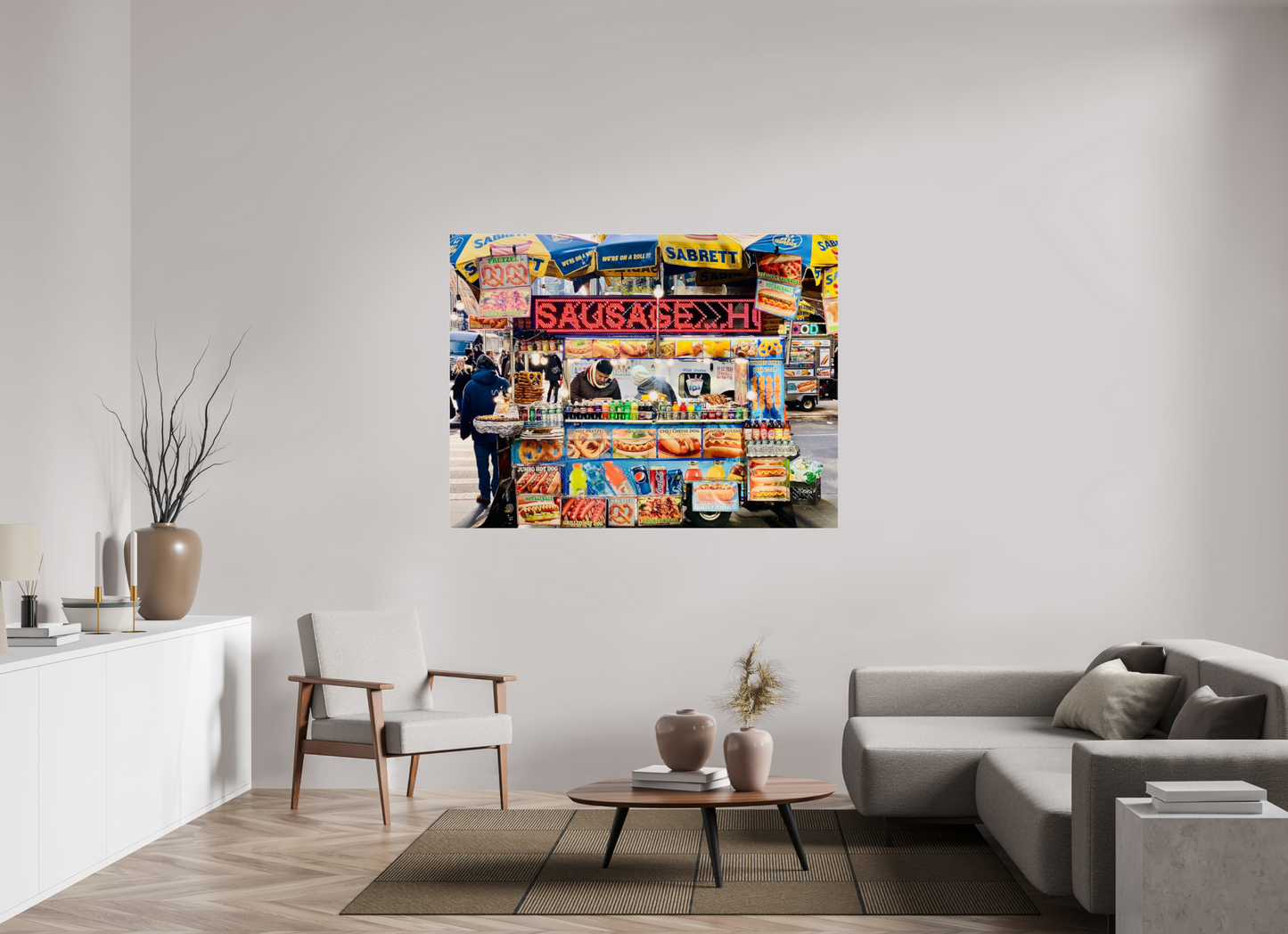 158,3 x 120 cm, Photo Print Under Acrylic Glass NCY Streetfood Vol.1 - Manhatten New York City; Fine Art Photo Print under Acrylic Glass