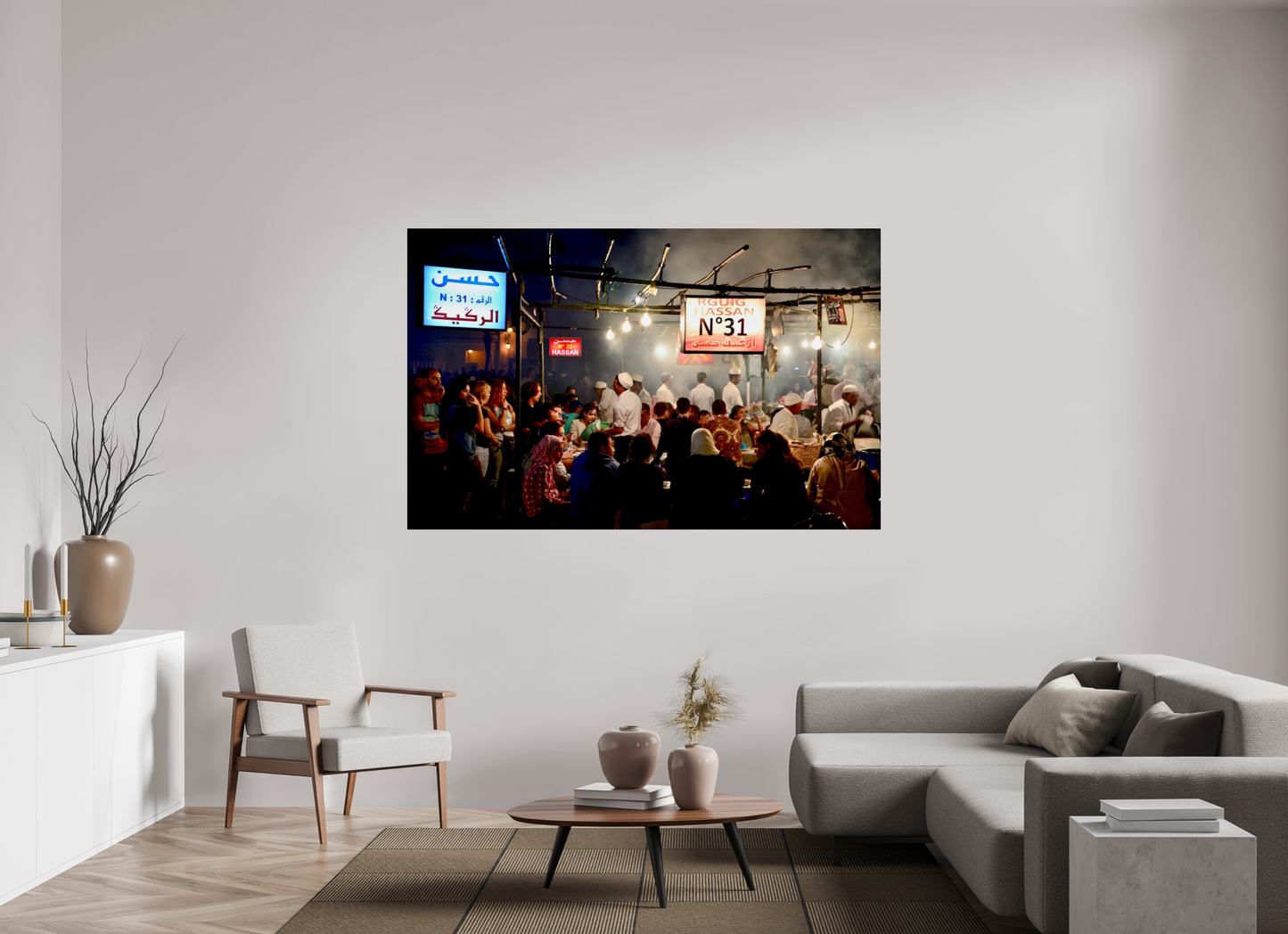 188,4 x 120 cm, Photo Print Under Acrylic Glass Marrakech Street Food Market Vol. 1; Photo Art Print under Acrylic Glass