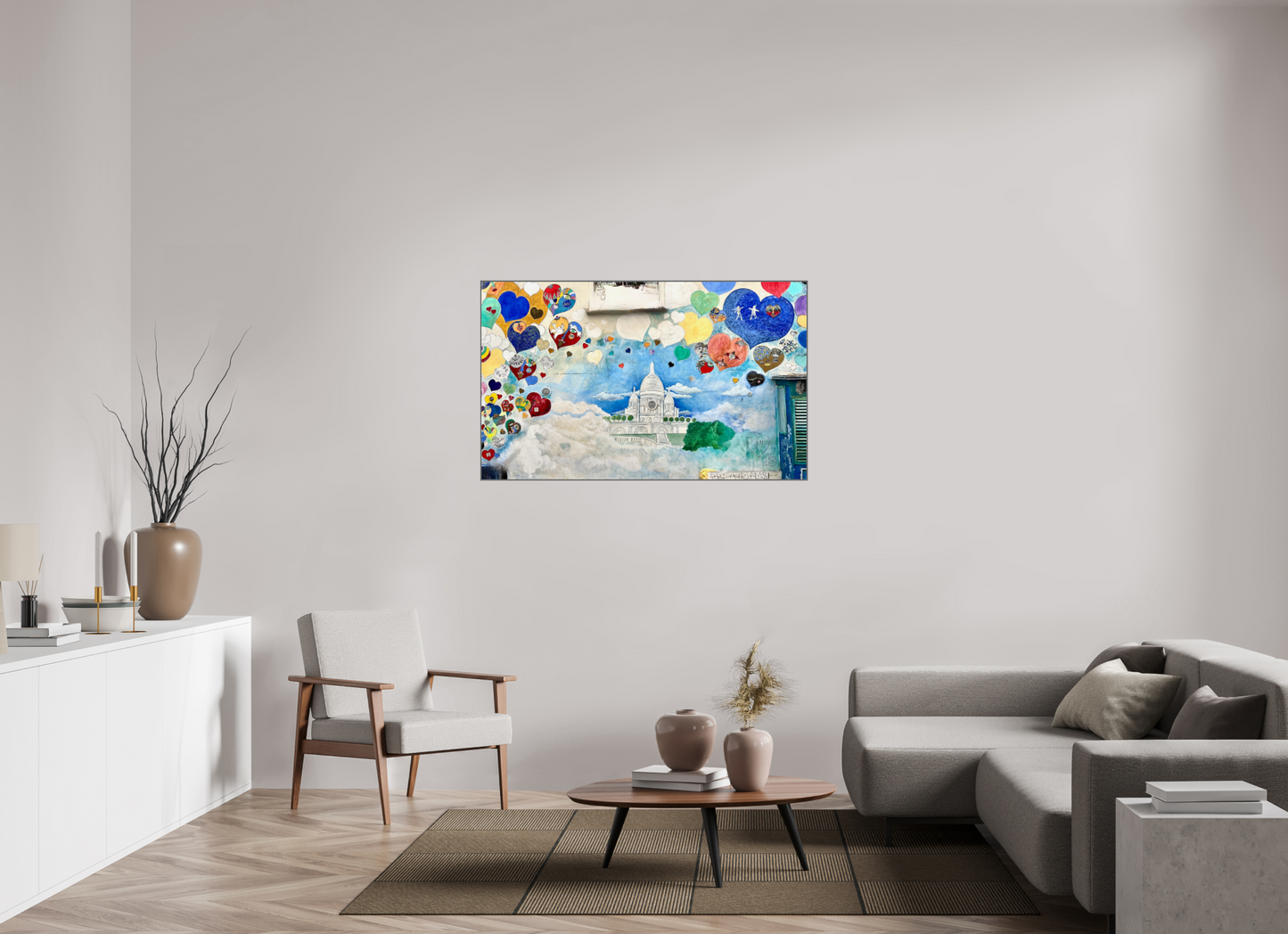 131,6 x 80 cm, Art Box 50 mm - Aluminium Rahmen - Foto-Abzug hinter Acrylglas - printed and designed by Whitewall In Love with Montmartre Vol.3 - Paris Street Art - Collection " Montmartre meets Marrakech"