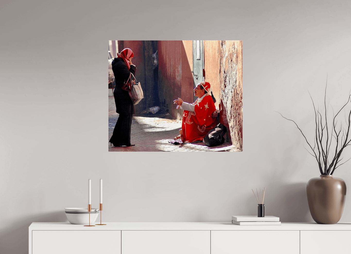 Morning Chat in the Medina - Vol.1 Fine Art Photography under Acrylic Glass; Print Series Limited Edition - Colors of Marrakech - Photo Art Gallery