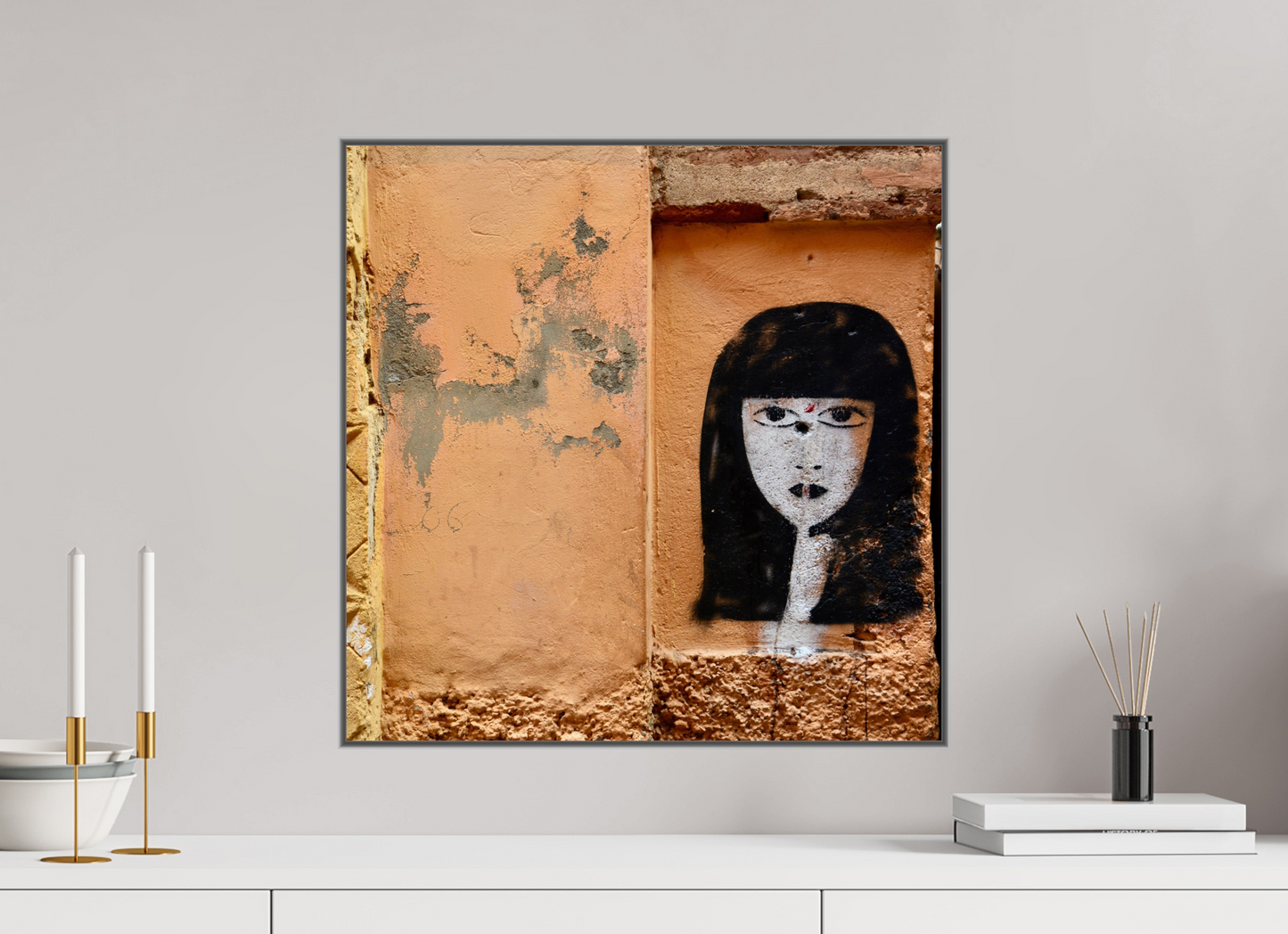 Silence in the Medina Vol.1- Marrakech - Fine Art Print under Acrylic Glass, Art Box Frame 50 mm