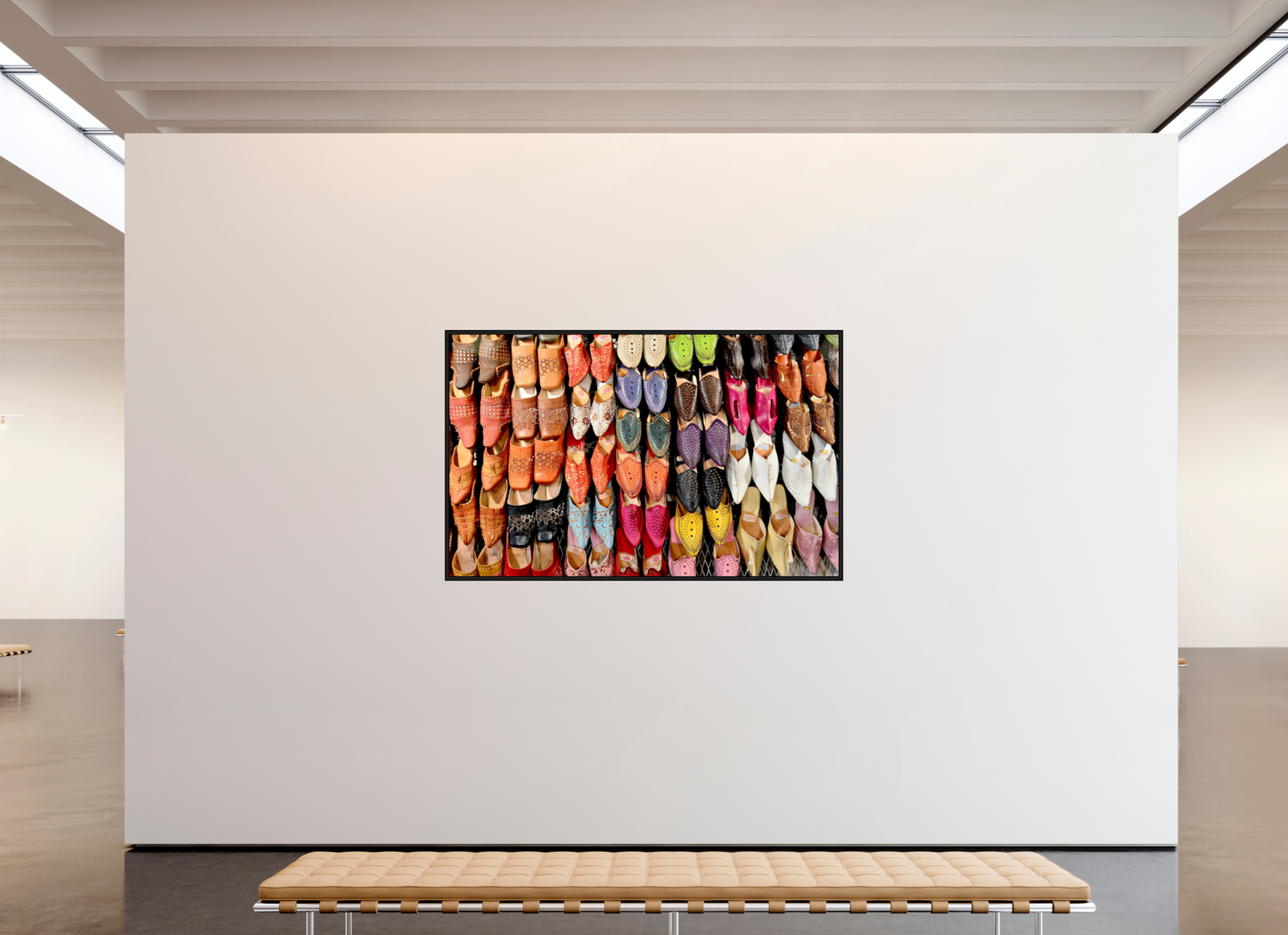 193,3 x 120 cm, Foto Print on Acrylic glass; Oak Wood Frame Basel 15 mm Oriental Foot Wear Vol. 1 - Fine Art Photo Print under Acrylic Glass