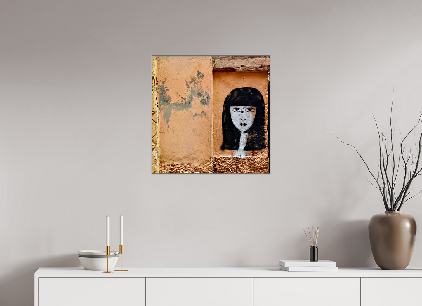 60 x 60 cm, Art Box 50 mm - Aluminium Rahmen - Foto-Abzug hinter Acrylglas - printed and designed by Whitewall Silence in the Medina Vol. 1; Fine Art Photo Print under Acrylic Glass