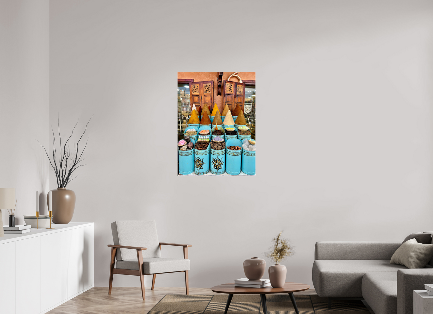 75 x 100 cm, Photo Print Under Acrylic Glass Colors and Spices Vol. 7 - Souks of Marrakech; Photo Art Print under Acrylic Glass
