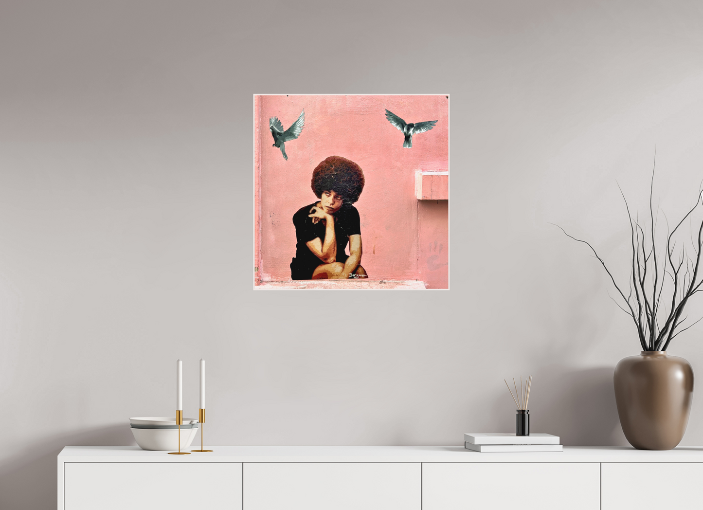 60 x 60 cm, Foto Abzug hinter Acrylglas Matt; Art Box aus Massivholz 4 mm Ahorn weiß Peaceful Mind - Listen to the Sound of Freedom Vol. 1; Foto Art Print under Acrylic Glass