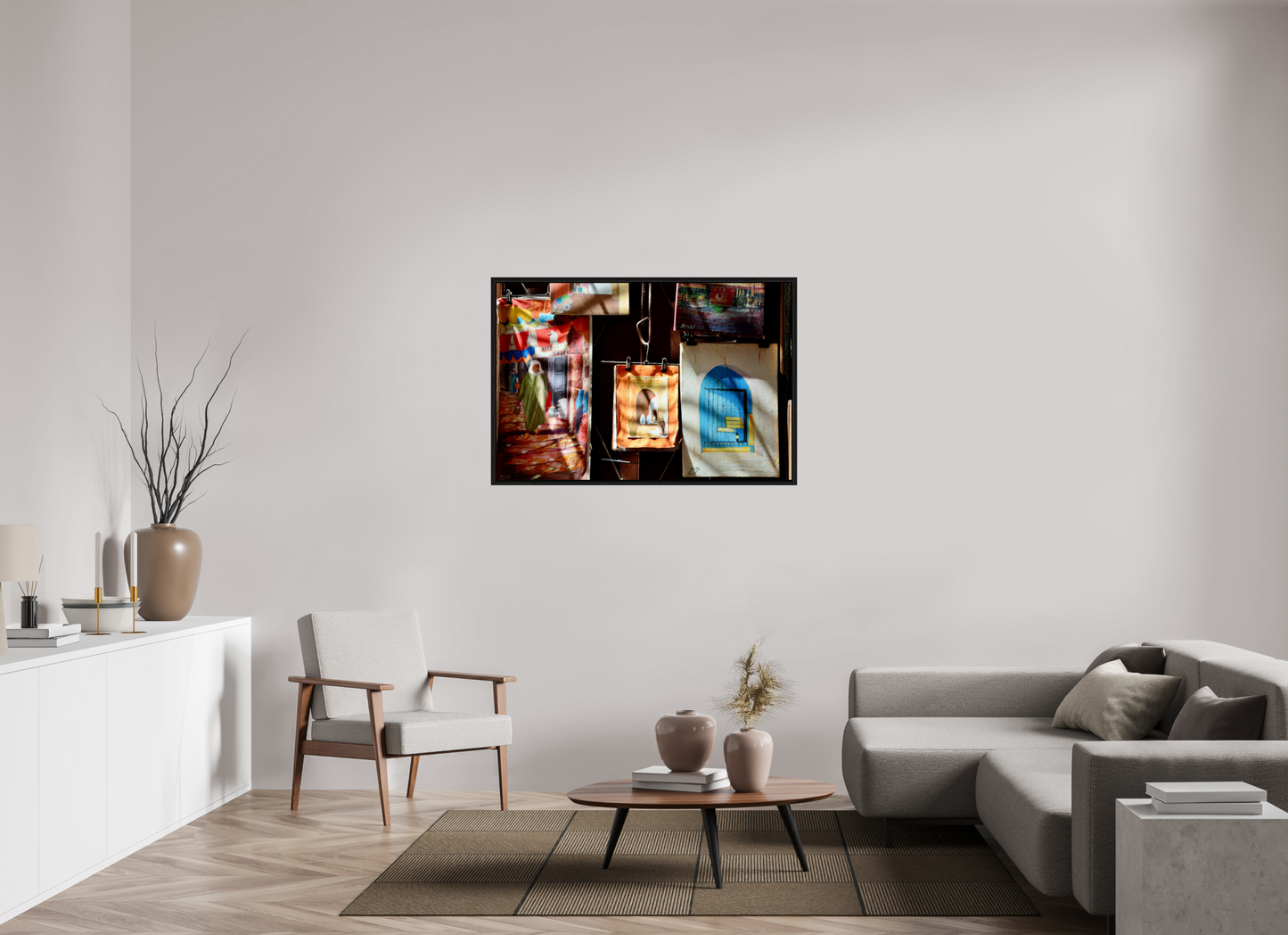 120 x 80 cm, Foto Print on Acrylic glass; Oak Wood Frame Basel 15 mm Marrakech Street Art Gallery Vol.1; Photo Art Print on Acrylic glass; Oak wood Frame 15 mm
