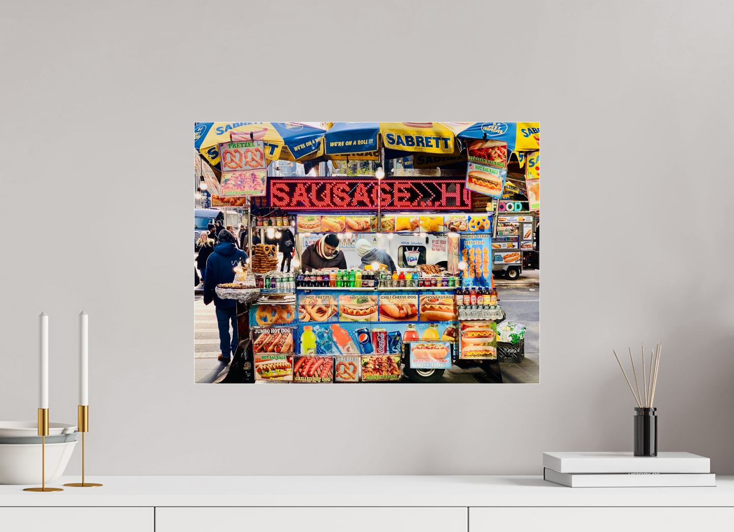 52,8 x 40 cm, Photo Print Under Acrylic Glass NCY Streetfood Vol.1 - Manhatten New York City; Fine Art Photo Print under Acrylic Glass