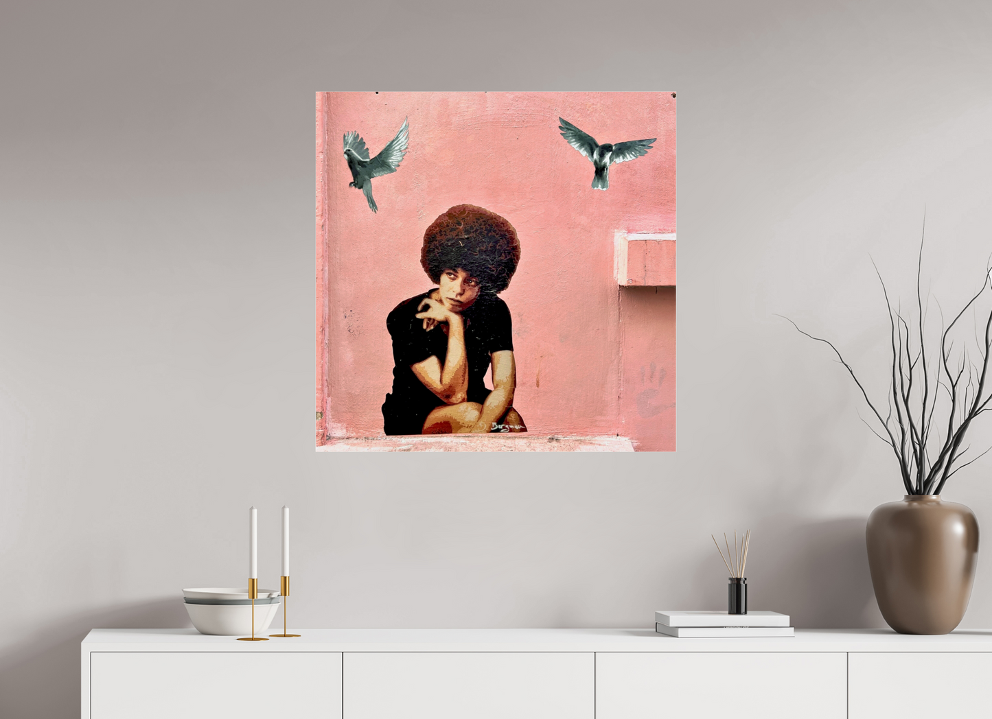 80 x 80 cm, Photo Print Under Acrylic Glass Peaceful Mind - Listen to the Sound of Freedom Vol. 1 - Collection " Montmartre meets Marrakech"