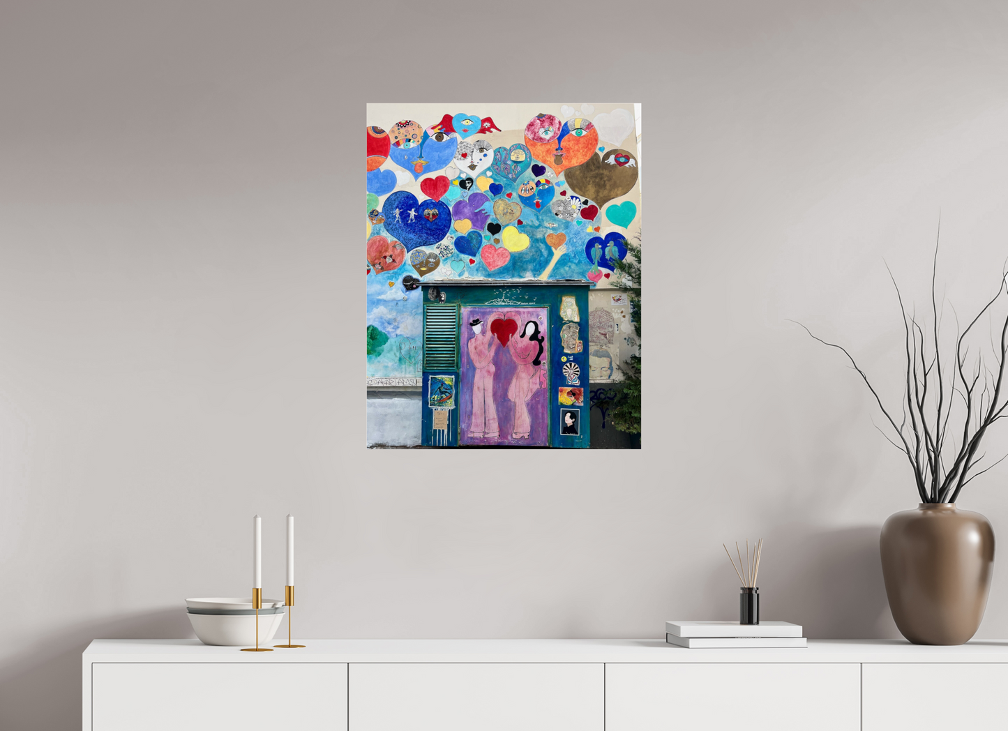 60 x 75,6 cm, Photo Print Under Acrylic Glass In Love with Paris Montmartre - Paris Street Art Vol. 1; Collection "Montmartre meets Marrakech"