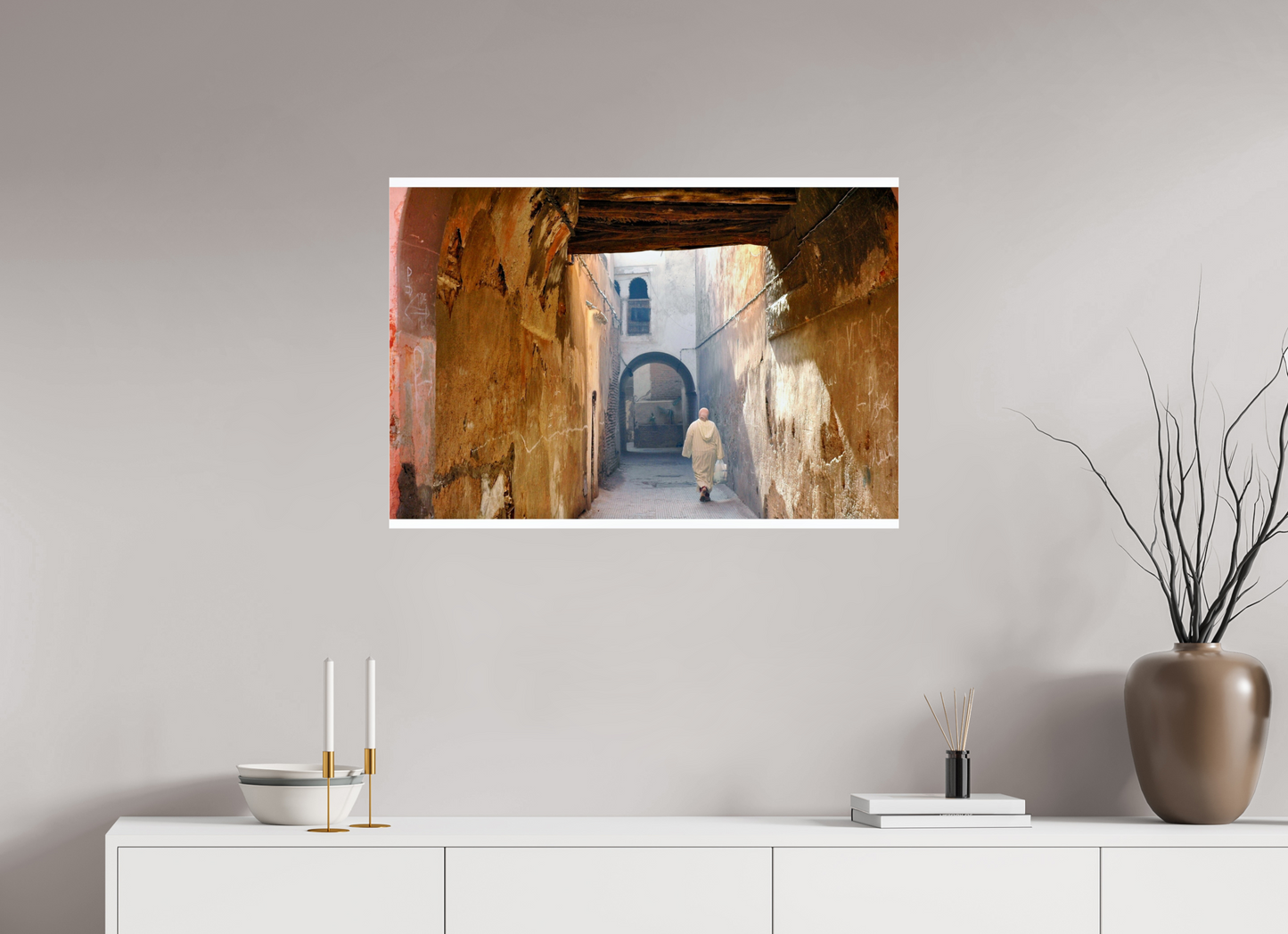 87,1 x 60 cm, Photo Print Under Acrylic Glass The Souks of Marrakech - Hidden in the Medina; Fine Art Photo Print under Acrylic Glass