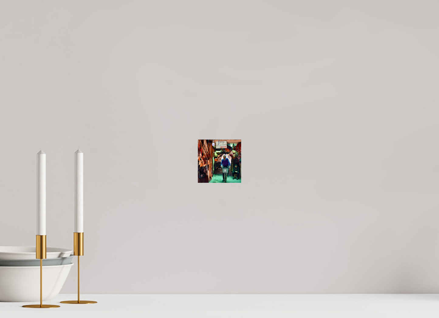 10 x 10 cm, Photo Print Under Acrylic Glass Souks by Bike at Night Vol.1; Photo Print on Acrylic Glass; by J