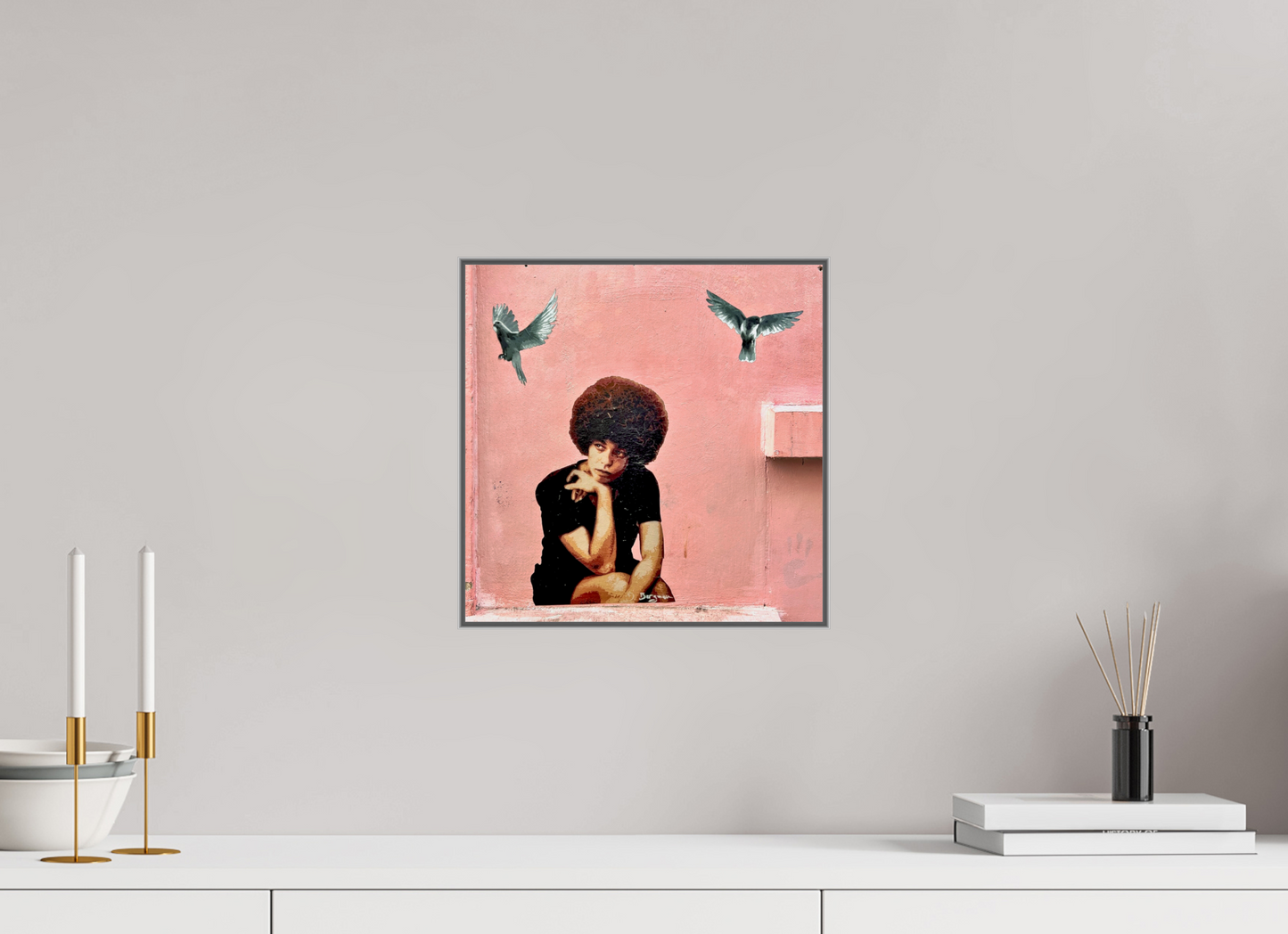 30 x 30 cm, Art Box 50 mm - Aluminium Rahmen - Foto-Abzug hinter Acrylglas - printed and designed by Whitewall Peaceful Mind - Listen to the Sound of Freedom Vol. 1 - Collection " Montmartre meets Marrakech"