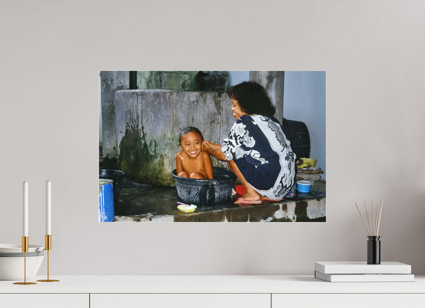 60 x 40 cm, Photo Print Under Acrylic Glass Happy Market Kids Vol. 1; Fine Art Photo Print under Acrylglass