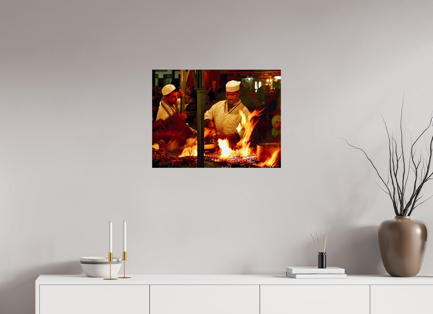 65,6 x 50 cm, Photo Print Under Acrylic Glass Marrakech Street Food Market Vol. 5; Photo Art Print under Acrylic Glass;