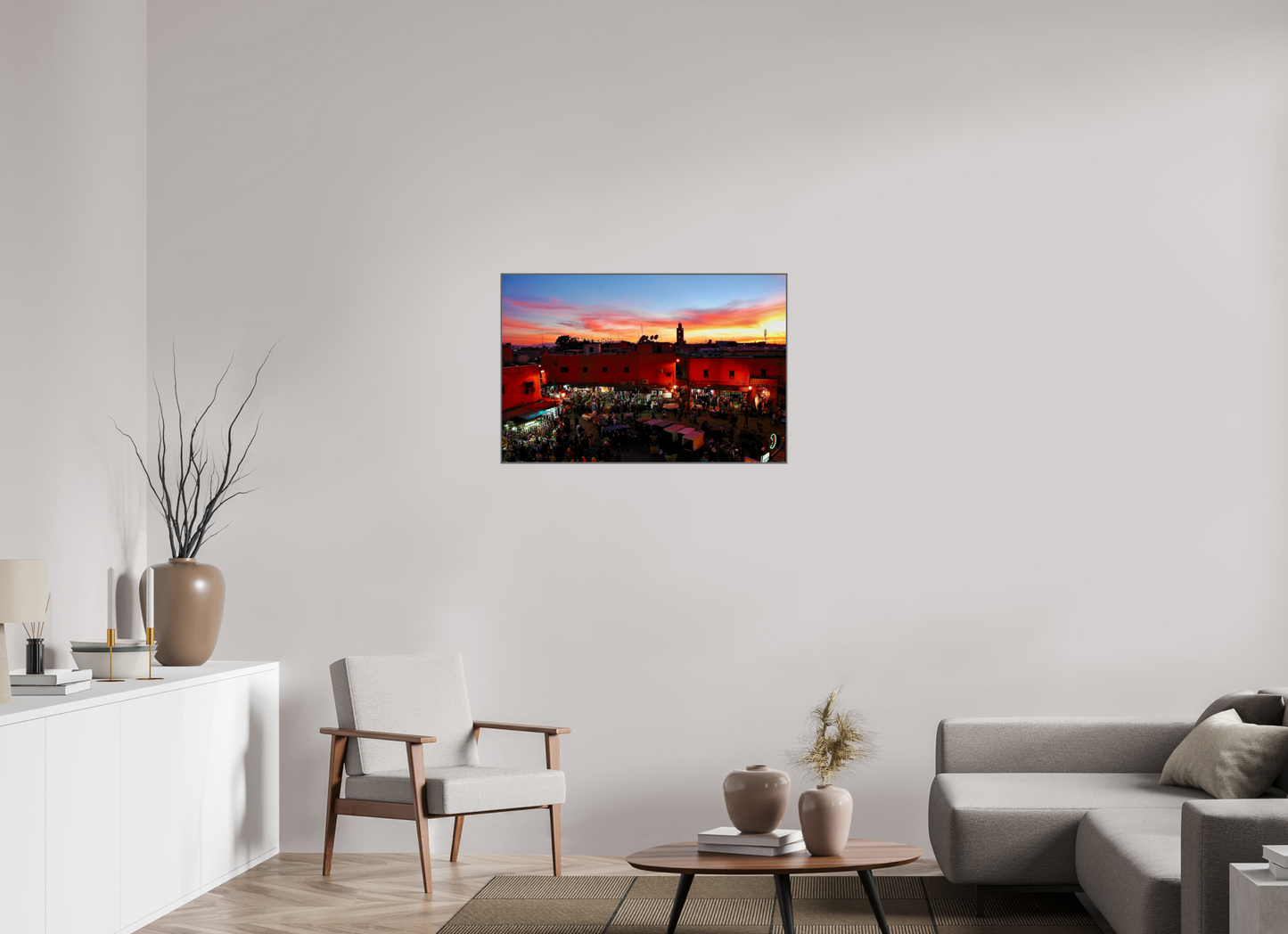 90,9 x 60 cm, Art Box 50 mm - Aluminium Rahmen - Foto-Abzug hinter Acrylglas - printed and designed by Whitewall Magic Sunset in the Medina Vol. 2- Marrakech. Fine Art Photo Print under Acrylic Glas; P