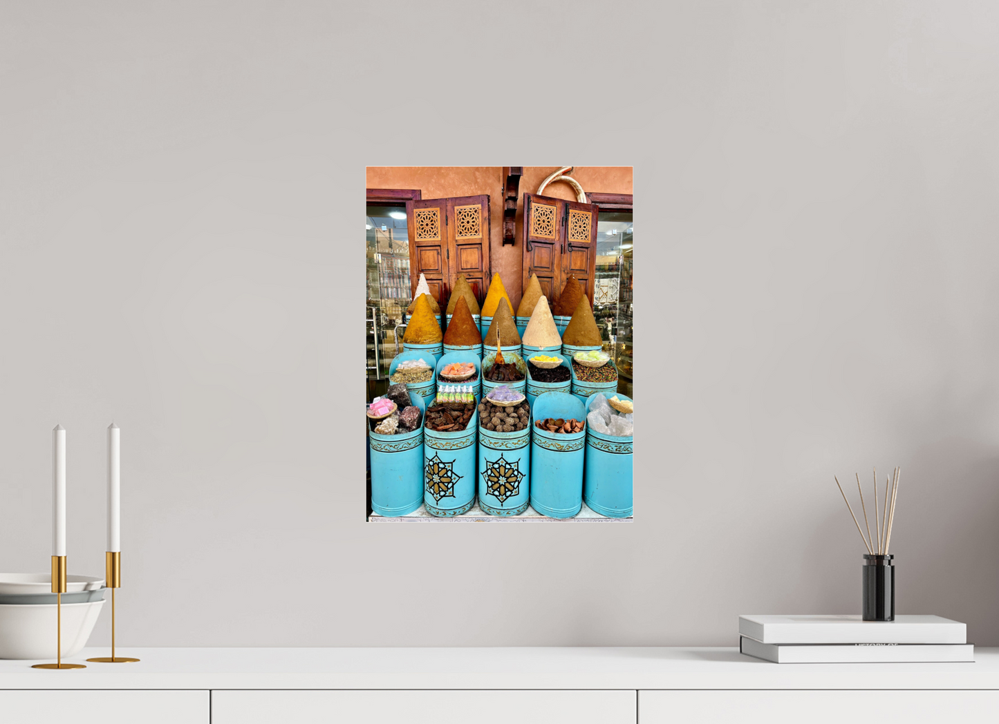 30 x 40 cm, Photo Print Under Acrylic Glass Colors and Spices Vol. 7 - Souks of Marrakech; Photo Art Print under Acrylic Glass