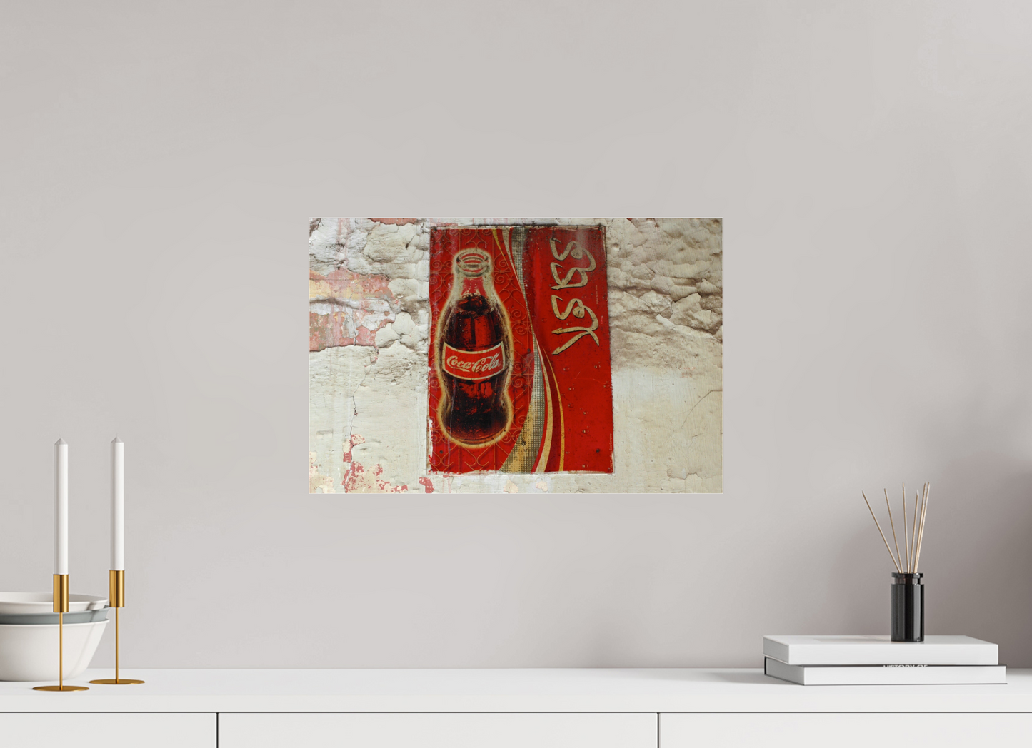 45 x 30 cm, Photo Print Under Acrylic Glass Arabic Coke - Pop Art Wall Paining Marrakech Medina ,  Photo taken by Jörg Schleenbecker, 2025
