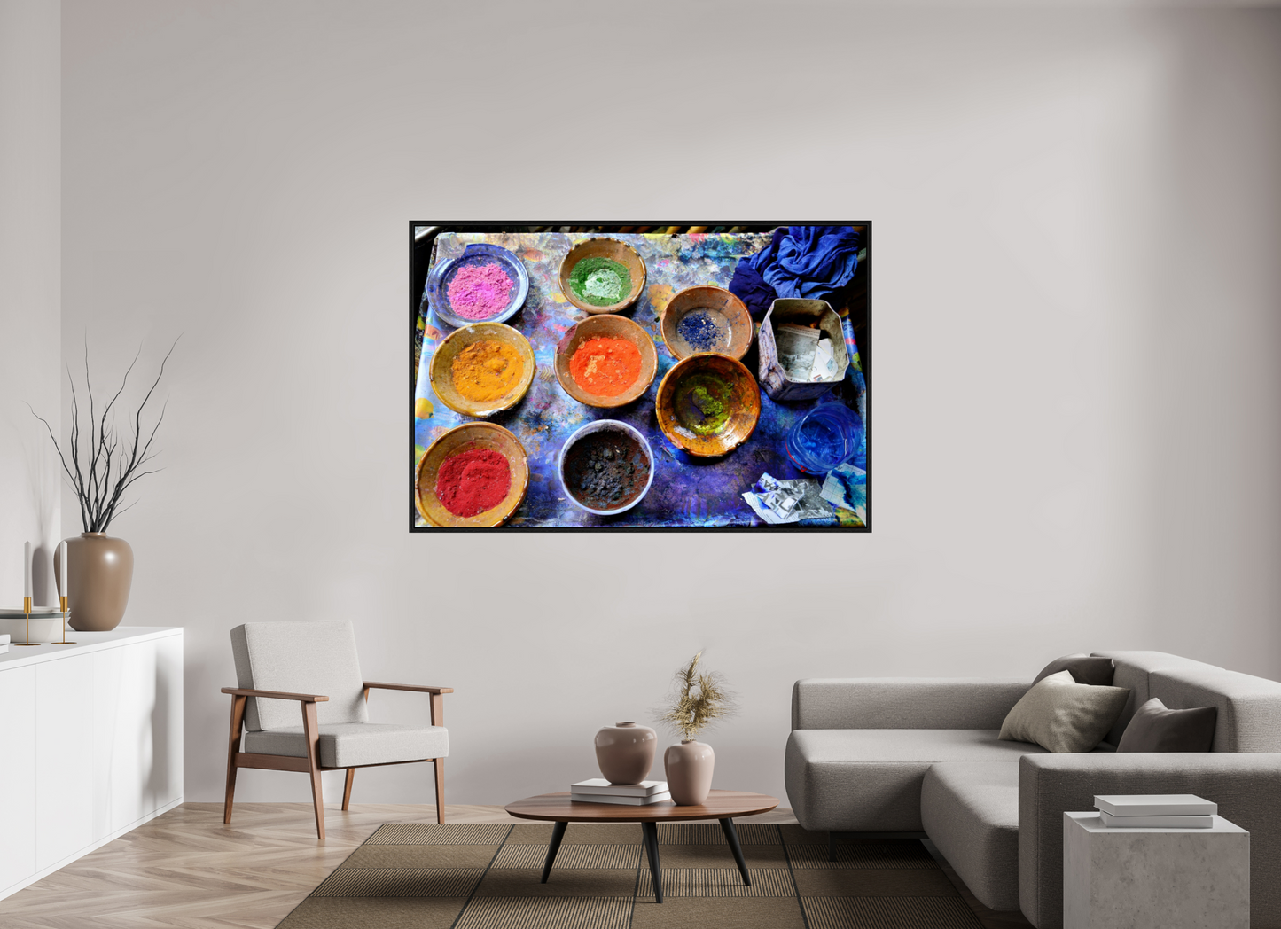 180 x 120 cm, Foto Print on Acrylic glass; Oak Wood Frame Basel 15 mm Colors of Marrakech Vol 6; Photo Art Print under Acrylic Glass,