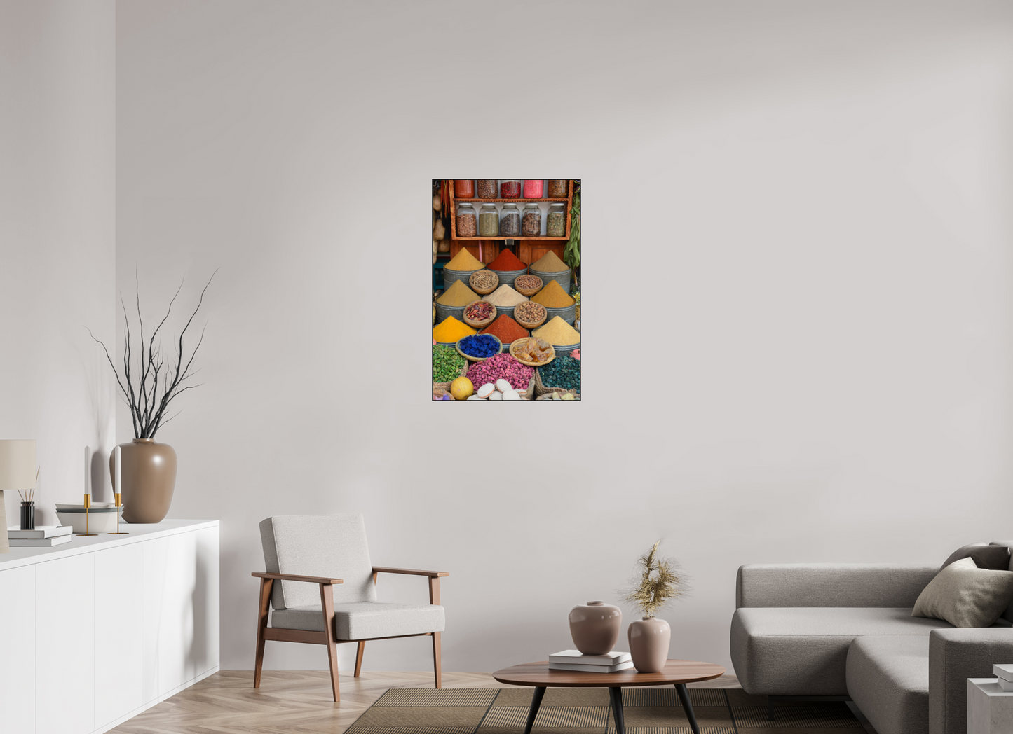 Spices and Colors Vol. 1 - Photo Art Print under Acrylic Glass with Art Box Frame Oak wood black 50 mm