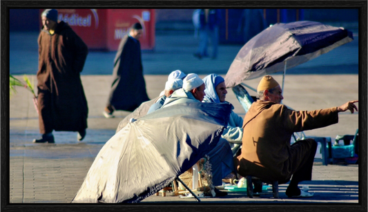 Main image Group of Berber men on Djeema El Fna Square, Marrakech-Medina, Photo taken by J.Schleenbecker, Copyright 2025