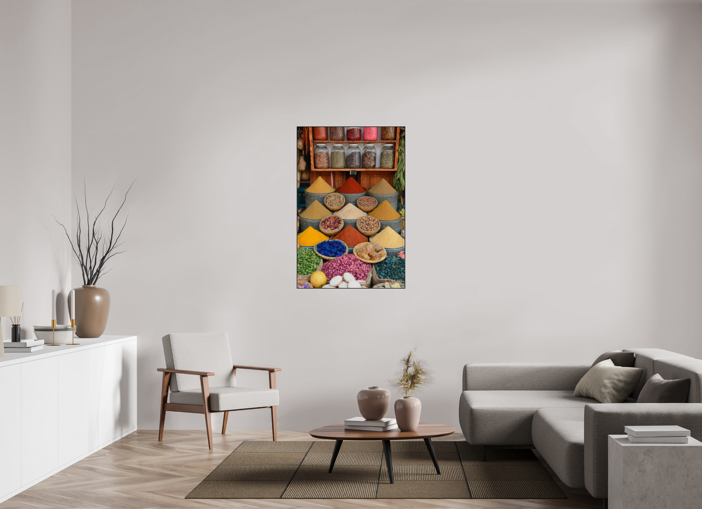 Spices and Colors Vol. 1 - Photo Art Print under Acrylic Glass with Art Box Frame Oak wood black 50 mm