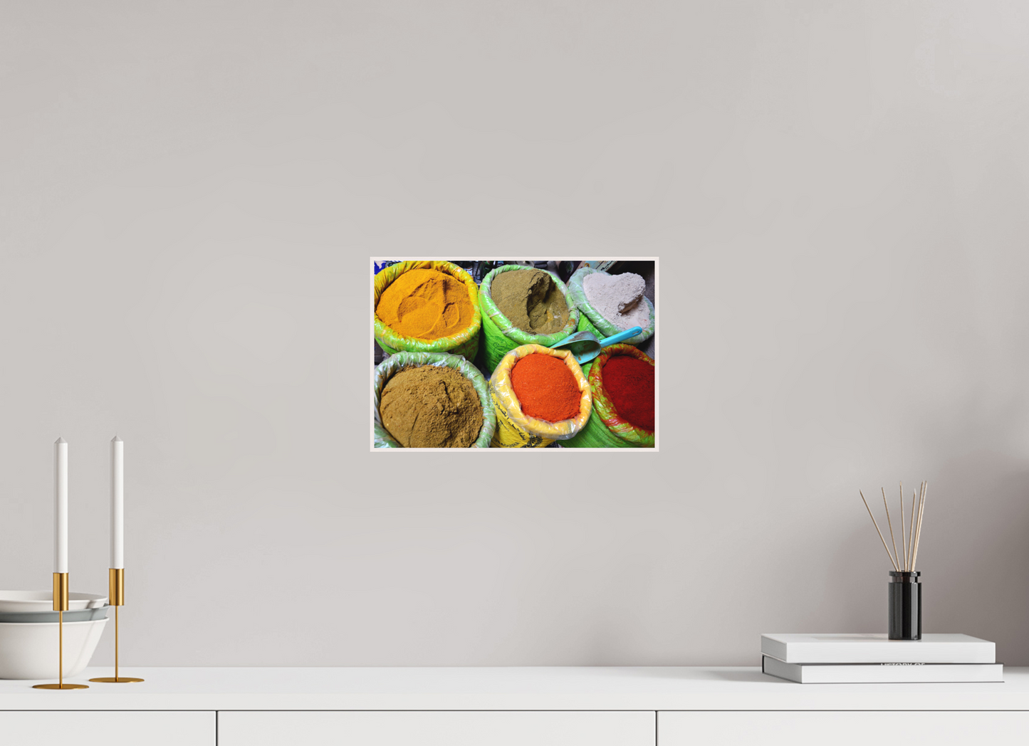 30 x 20 cm, Foto Abzug hinter Acrylglas Matt; Art Box aus Massivholz 4 mm Ahorn weiß Spices & Colors from Marrakech Vol. 3 - Fine Art Photo Print under Acrylic Glass
