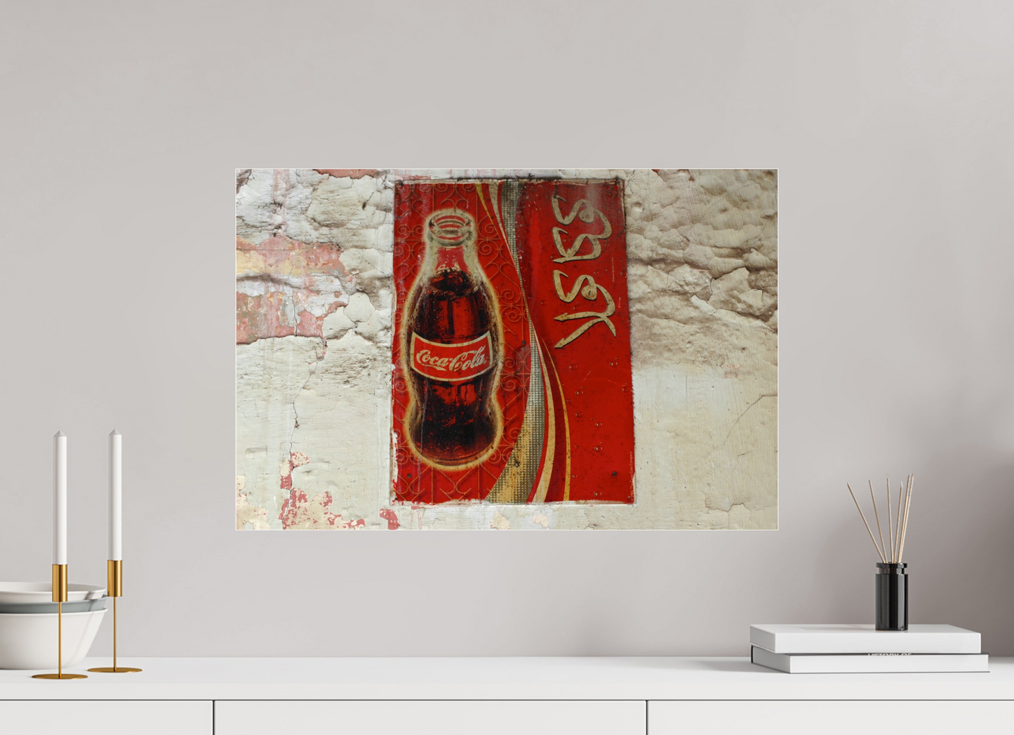 60 x 40 cm, Photo Print Under Acrylic Glass Arabic Coke - Pop Art Wall Paining Marrakech Medina ,  Photo taken by Jörg Schleenbecker, 2025