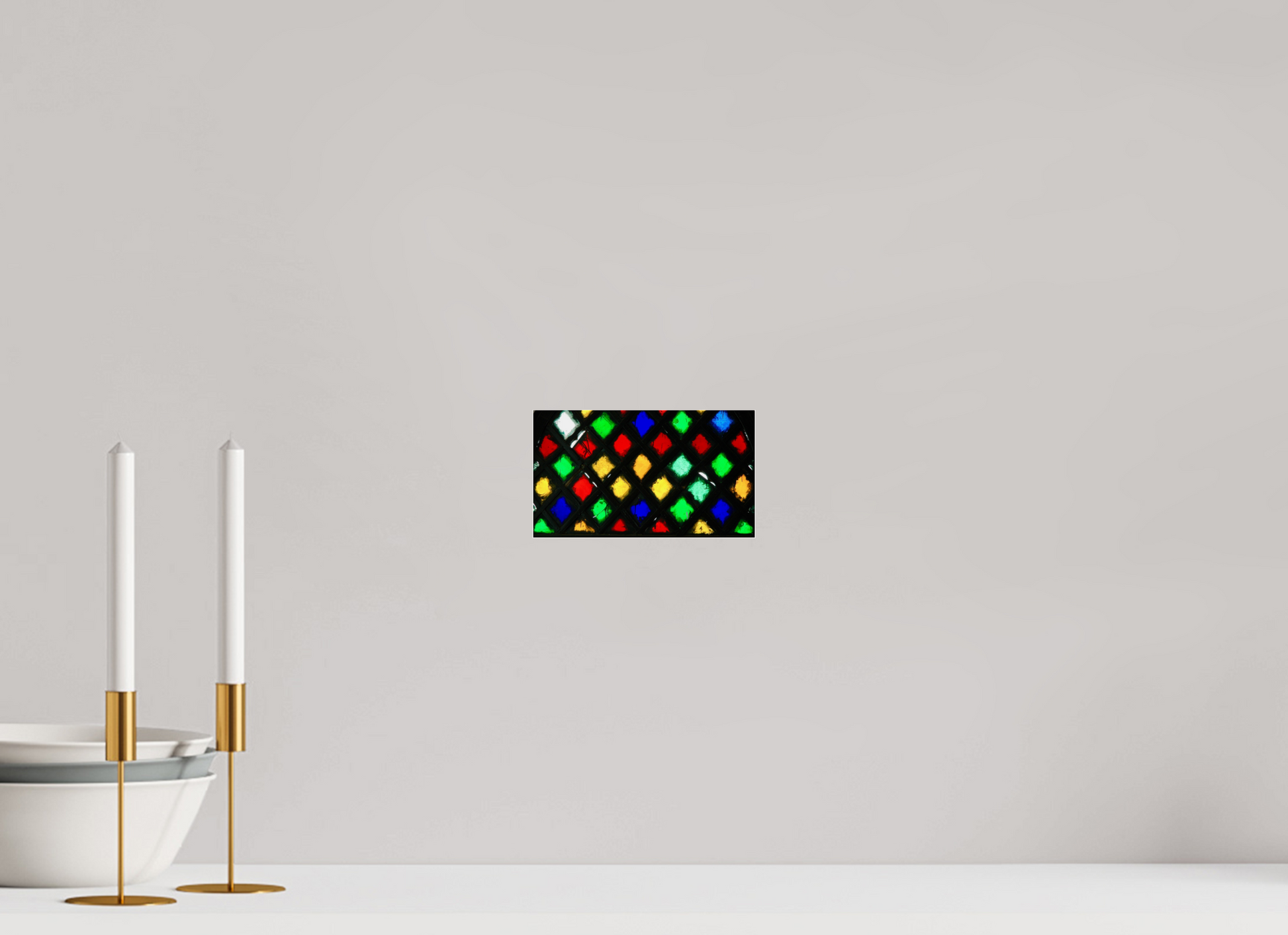 17,4 x 10 cm, Foto-Abzug hinter Acryl Glas - Echtholz-Rahmen Eiche schwarz Colors of Marrakech Vol 1; Oriental Mosaik - Fine Art Photo Print on Acrylic Glass, Oak Wood Frame