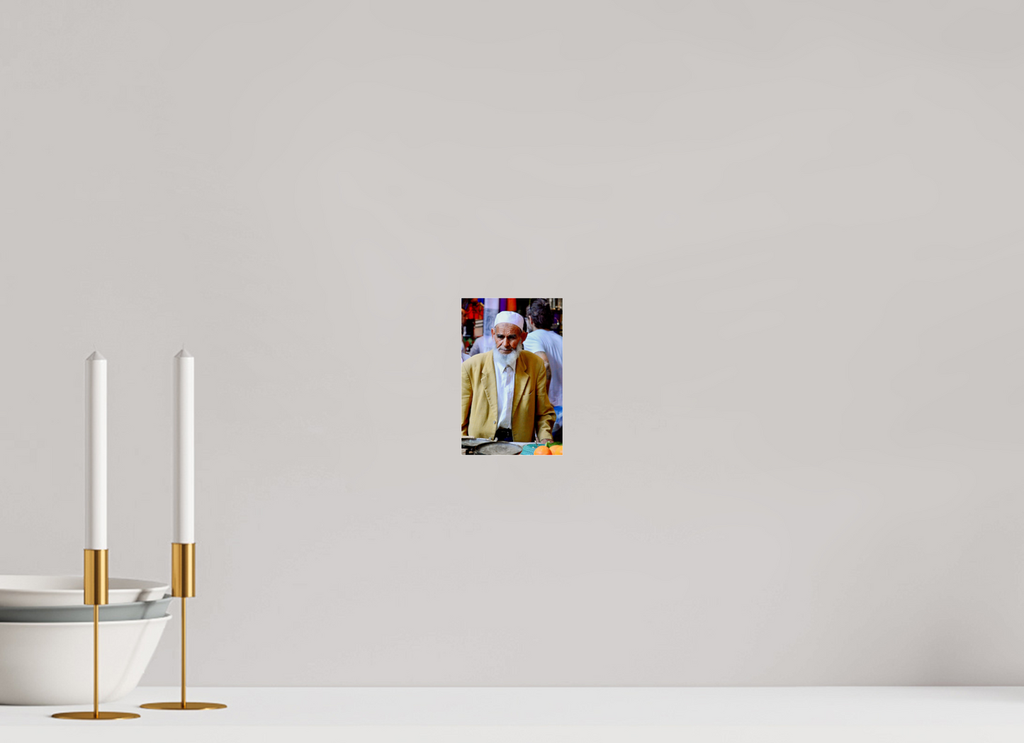 10 x 15,5 cm, Photo Print Under Acrylic Glass Old Berber Man in the Souks of Marrakech - Fine Art Photo Print under Acrylic Glass