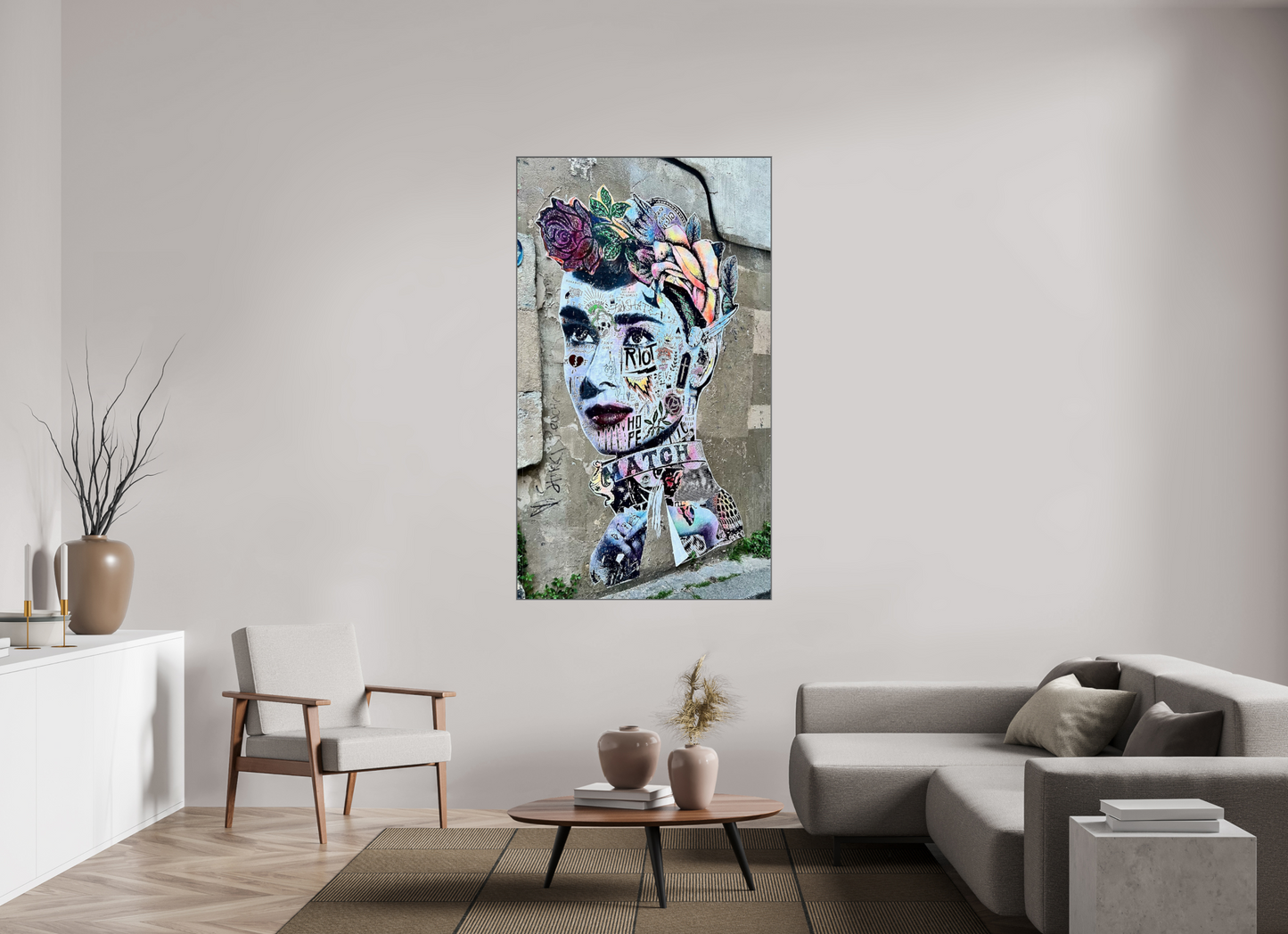 100 x 174,1 cm, Art Box 50 mm - Aluminium Rahmen - Foto-Abzug hinter Acrylglas - printed and designed by Whitewall Free Lady from Montmartre - Street Pop Art Vol. 2 - Fine Art Photo Print under Acrylic Glass