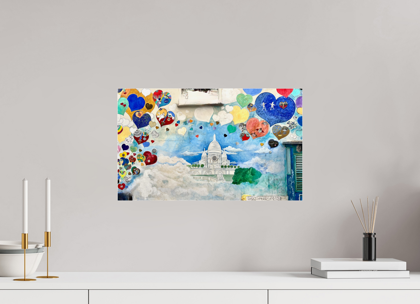 49,4 x 30 cm, Photo Print Under Acrylic Glass In Love with Montmartre Vol.3 - Paris Street Art - Collection " Montmartre meets Marrakech&nbsp;