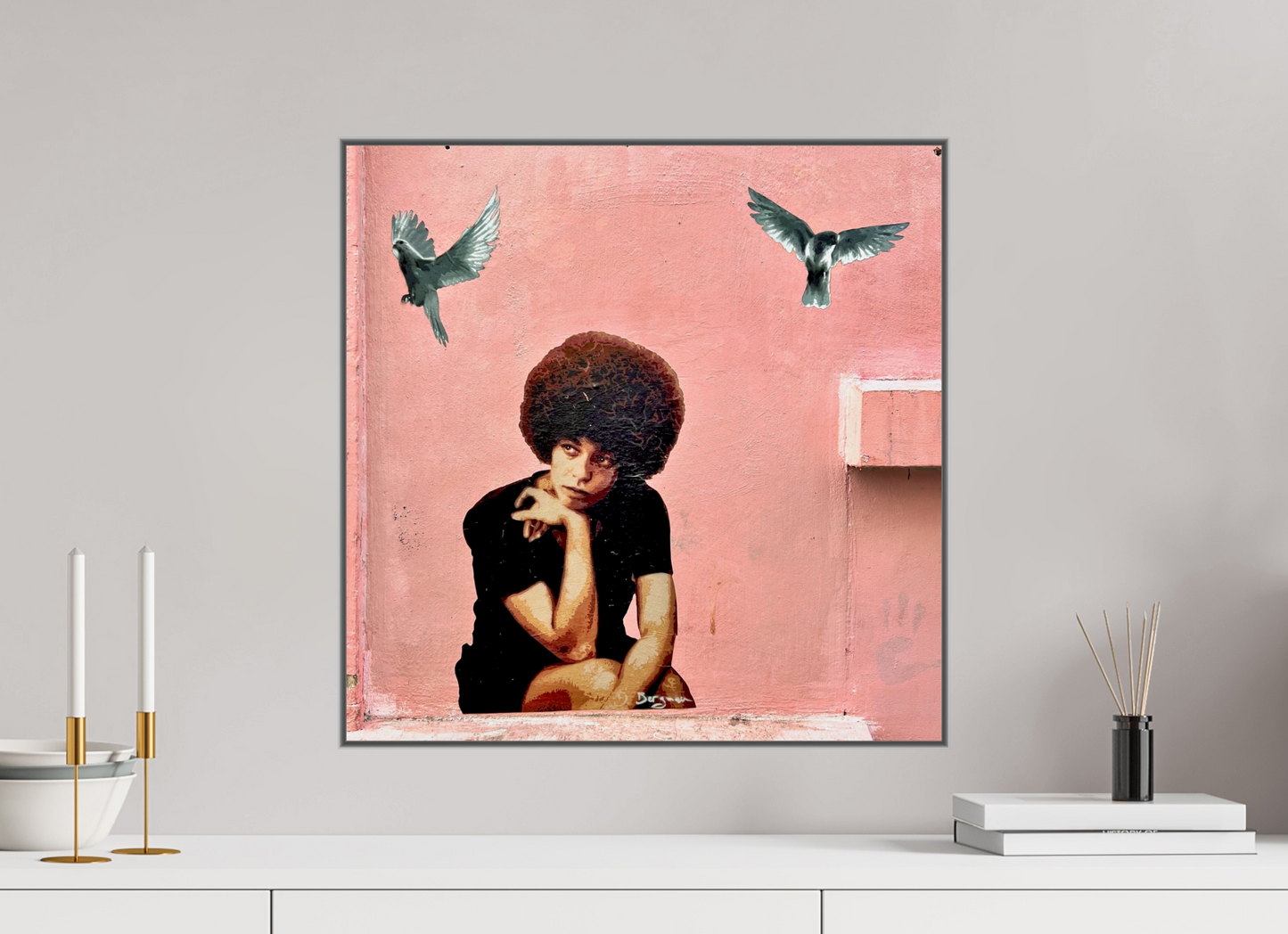 50 x 50 cm, Art Box 50 mm - Aluminium Rahmen - Foto-Abzug hinter Acrylglas - printed and designed by Whitewall Peaceful Mind - Listen to the Sound of Freedom Vol. 1 - Collection " Montmartre meets Marrakech"