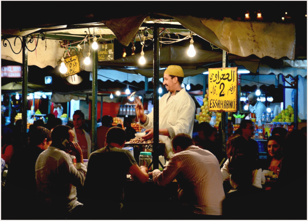 Main image Marrakech Night Market Vol. 5; Photo Art Print under Acrylic Glass; Art Box 50 mm Maple Wood Frame, produced by Whitewall.