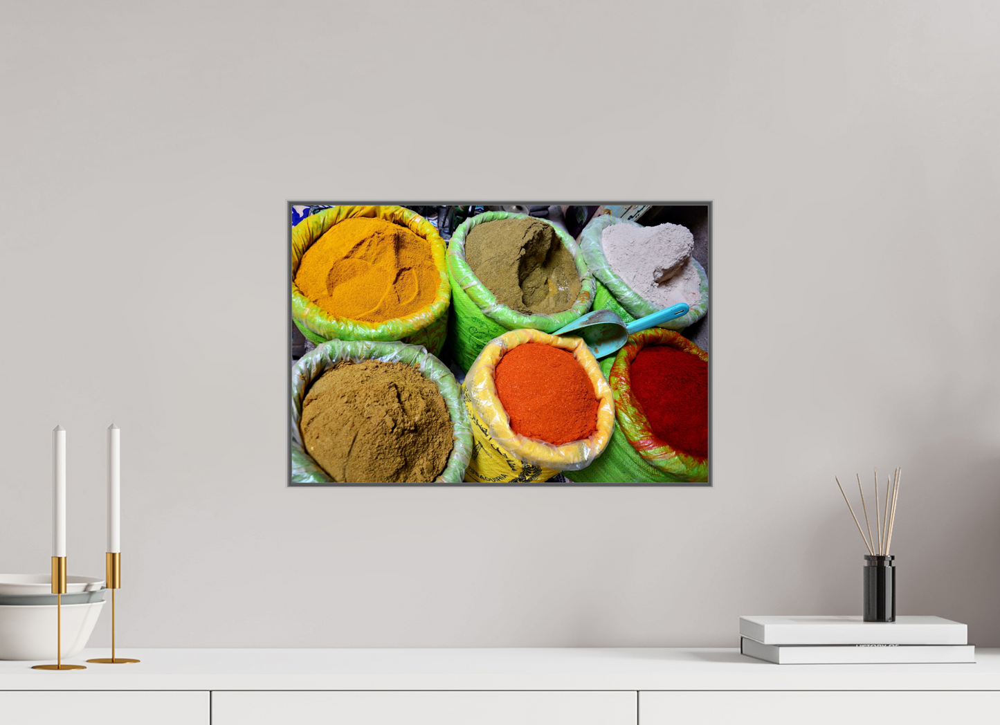 45 x 30 cm, Art Box 50 mm - Aluminium Rahmen - Foto-Abzug hinter Acrylglas - printed and designed by Whitewall Spices & Colors from Marrakech Vol. 3 - Fine Art Photo Print under Acrylic Glass