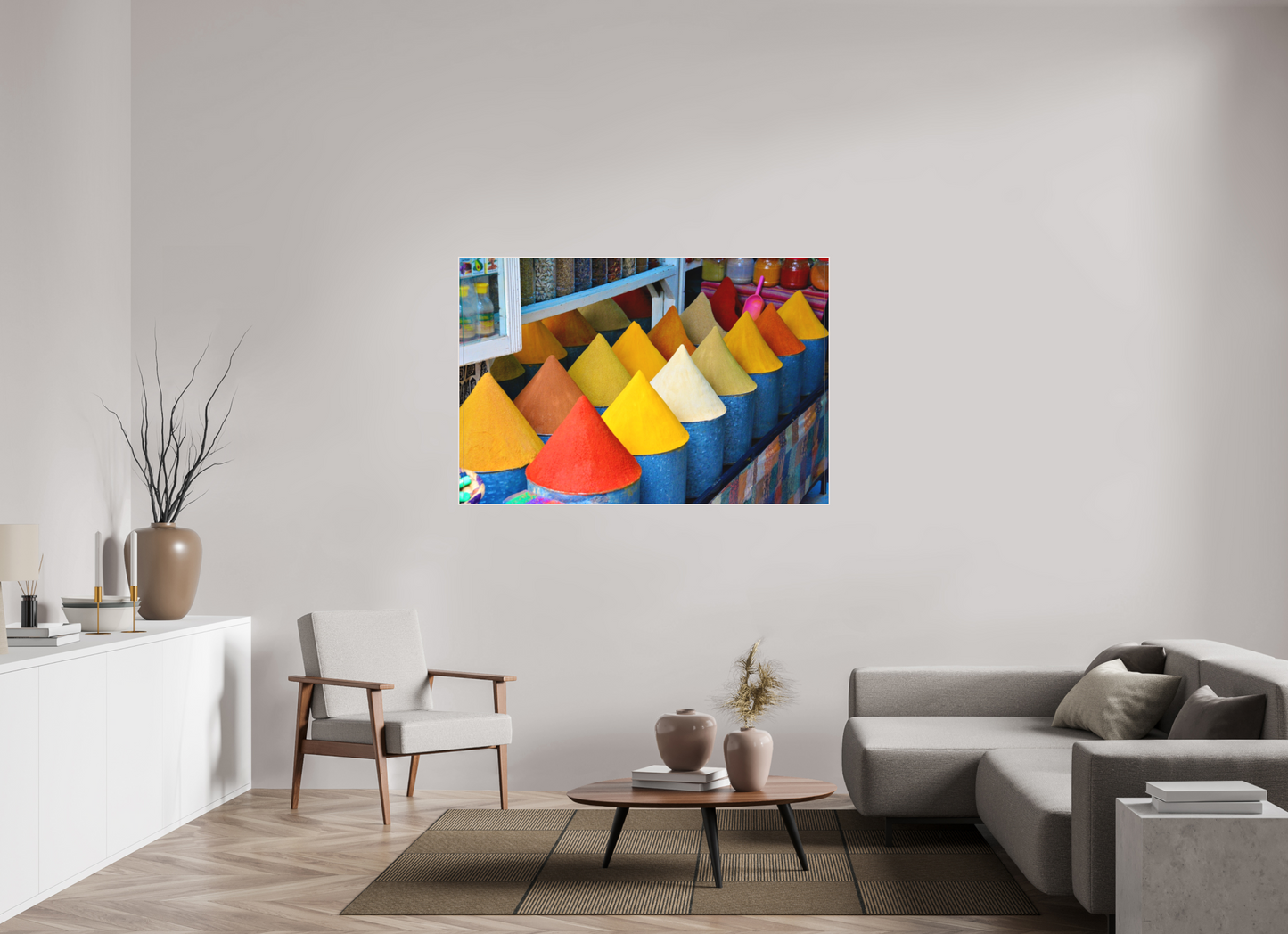 150 x 100 cm, Foto Abzug hinter Acrylglas Matt; Art Box aus Massivholz 4 mm Ahorn weiß Colors and Spices Vol. 4; Photo Art Print under Acrylic Glass;