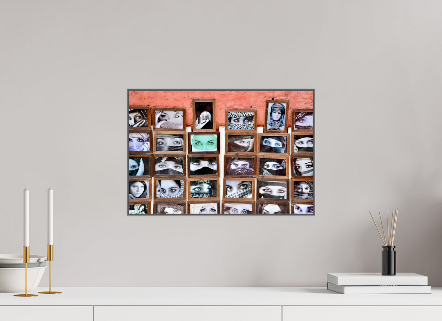 45 x 30 cm, Art Box 50 mm - Aluminium Rahmen - Foto-Abzug hinter Acrylglas - printed and designed by Whitewall Secret Eyes of Marrakech - Vol. 2 - Foto Art Print under Acrylic Glass,