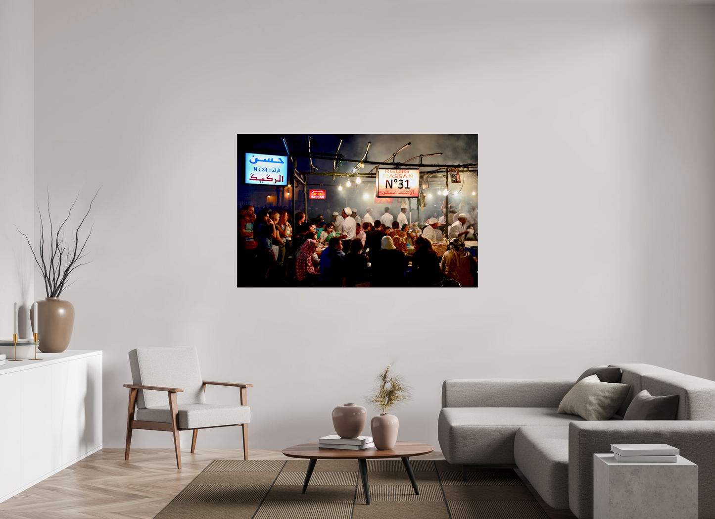 172,7 x 110 cm, Photo Print Under Acrylic Glass Marrakech Street Food Market Vol. 1; Photo Art Print under Acrylic Glass