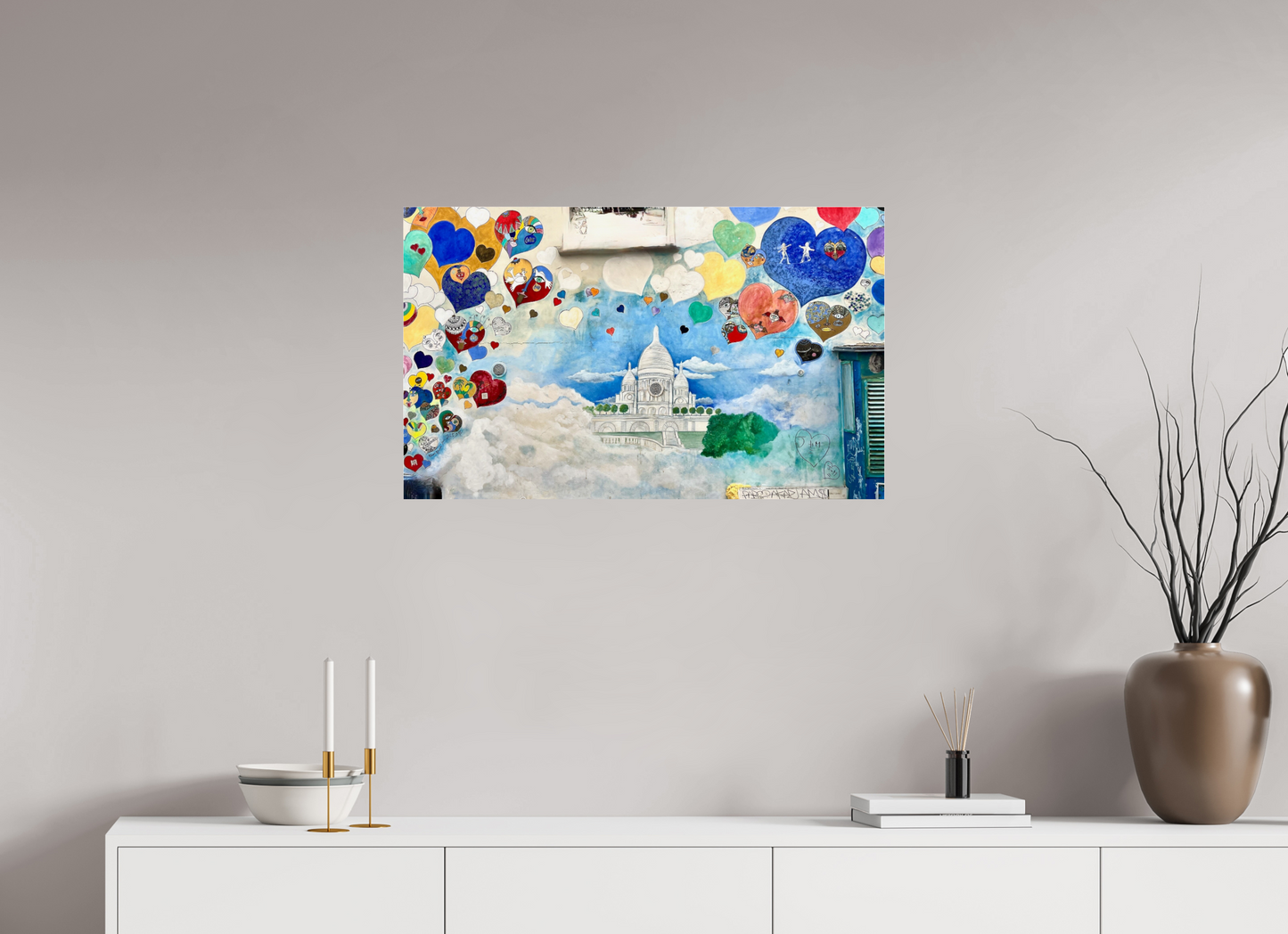 82,3 x 50 cm, Photo Print Under Acrylic Glass In Love with Montmartre Vol.3 - Paris Street Art - Collection " Montmartre meets Marrakech&nbsp;