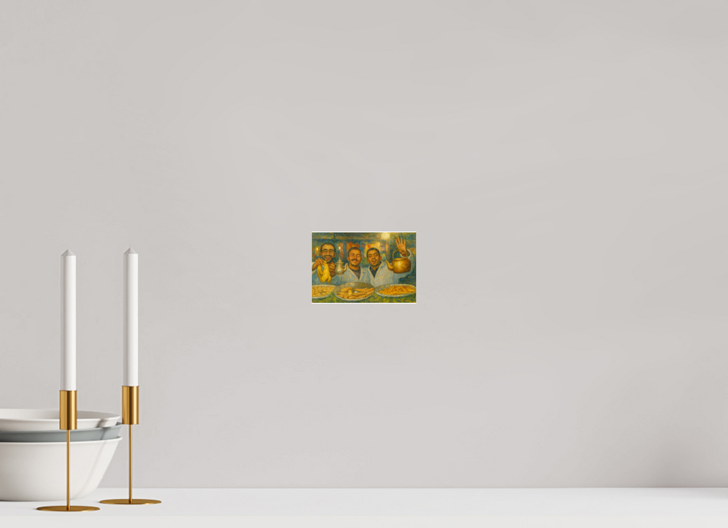 14,5 x 10 cm, Photo Print Under Acrylic Glass Oriental Food with Good Mood Vol.2 - Painted Design;  Photo Art Print under Acrylic Glass