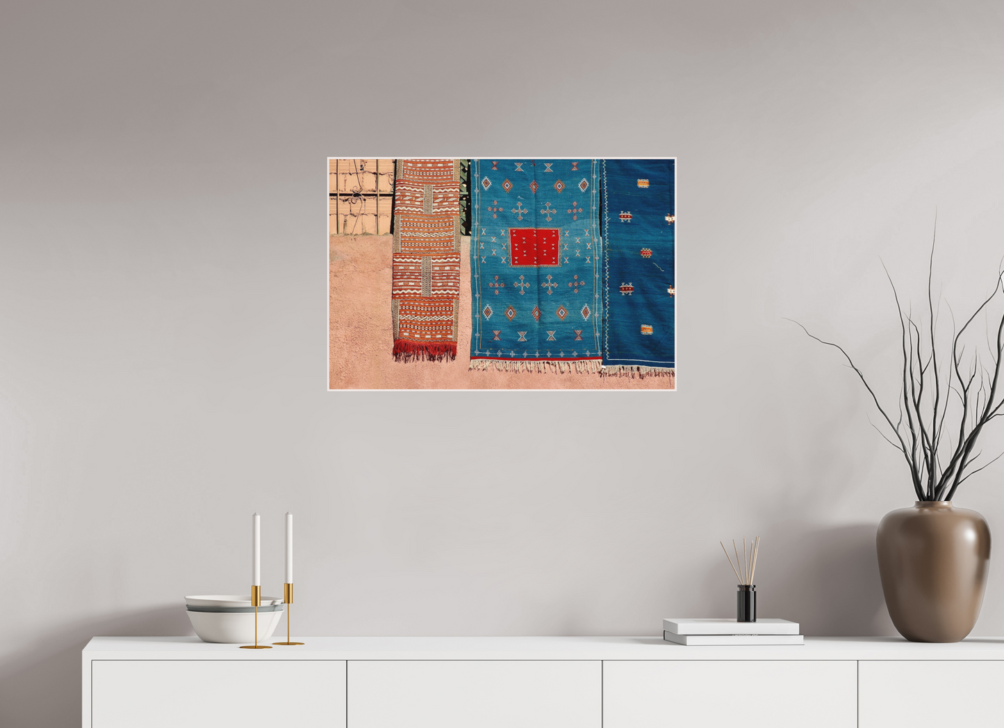 75 x 50 cm, Foto Abzug hinter Acrylglas Matt; Art Box aus Massivholz 4 mm Ahorn weiß Colors of Marrakech Vol. 7 - Fine Art Photo Print under Acrylic Glass