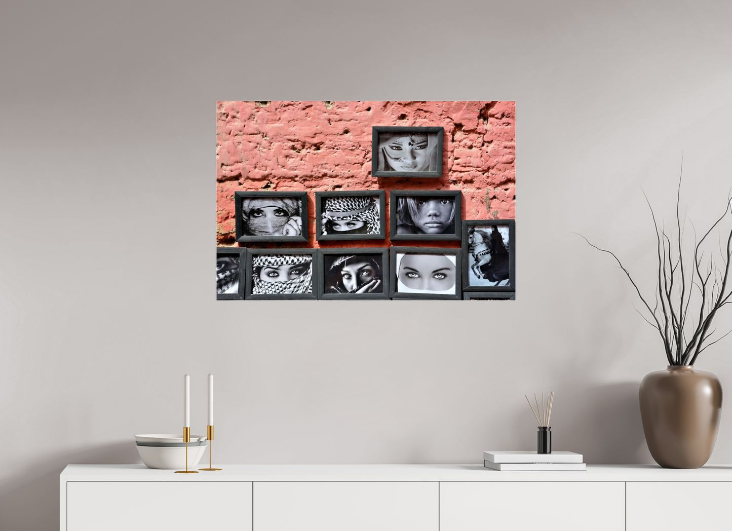 90 x 60 cm, Photo Print Under Acrylic Glass Secret Eyes of Marrakech Vol 3;