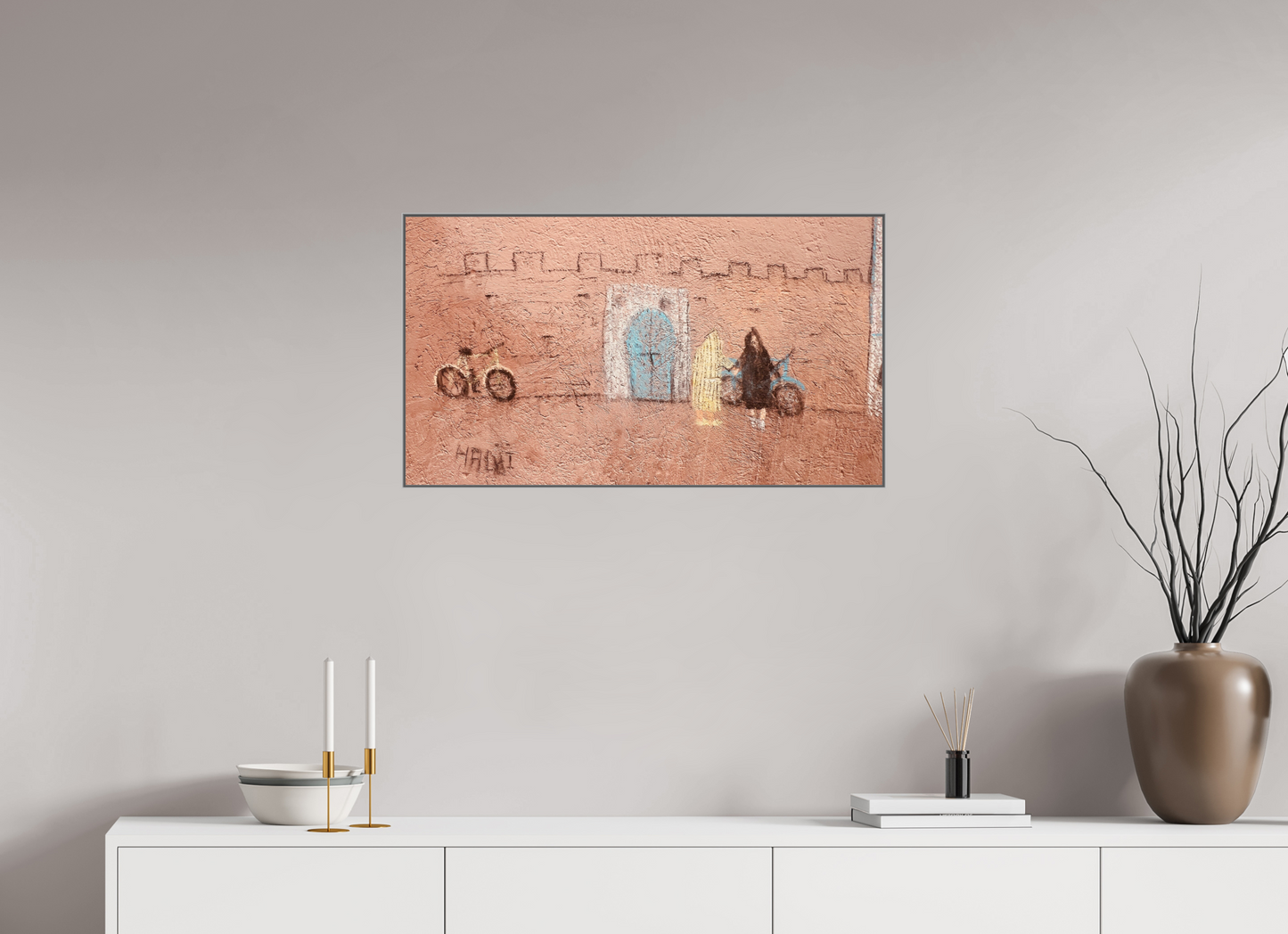 Silence in the Medina Vol. 2 - Photo Art Print under Acylic Glass with Art Box Frame Aluminium 50 mm