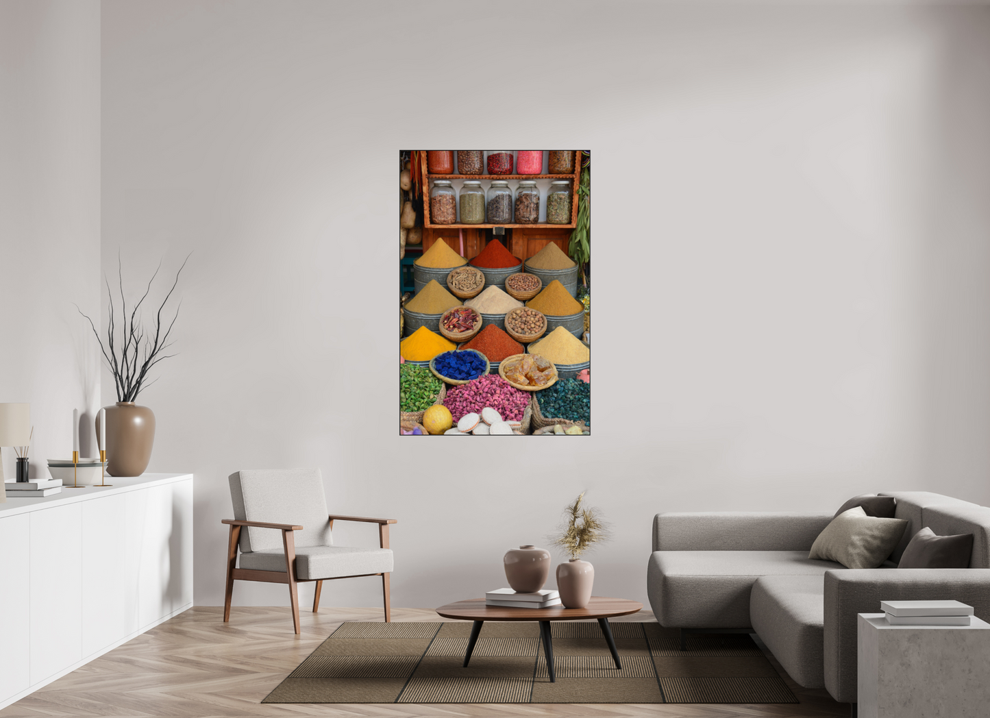 Spices and Colors Vol. 1 - Photo Art Print under Acrylic Glass with Art Box Frame Oak wood black 50 mm