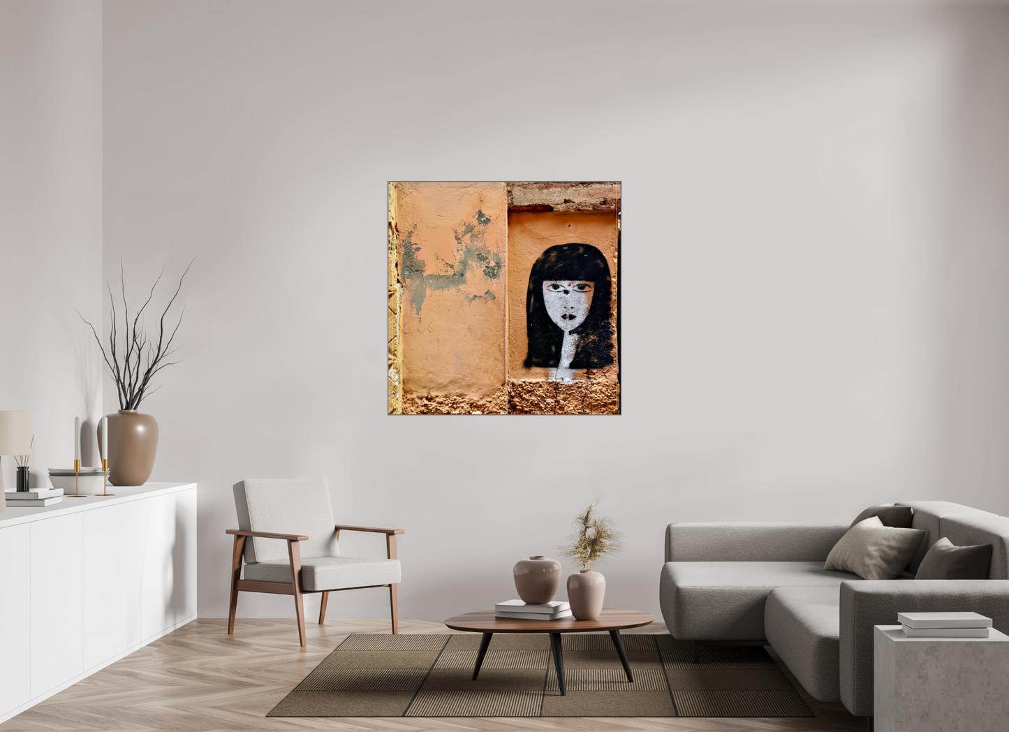 120 x 120 cm, Art Box 50 mm - Aluminium Rahmen - Foto-Abzug hinter Acrylglas - printed and designed by Whitewall Silence in the Medina Vol. 1; Fine Art Photo Print under Acrylic Glass