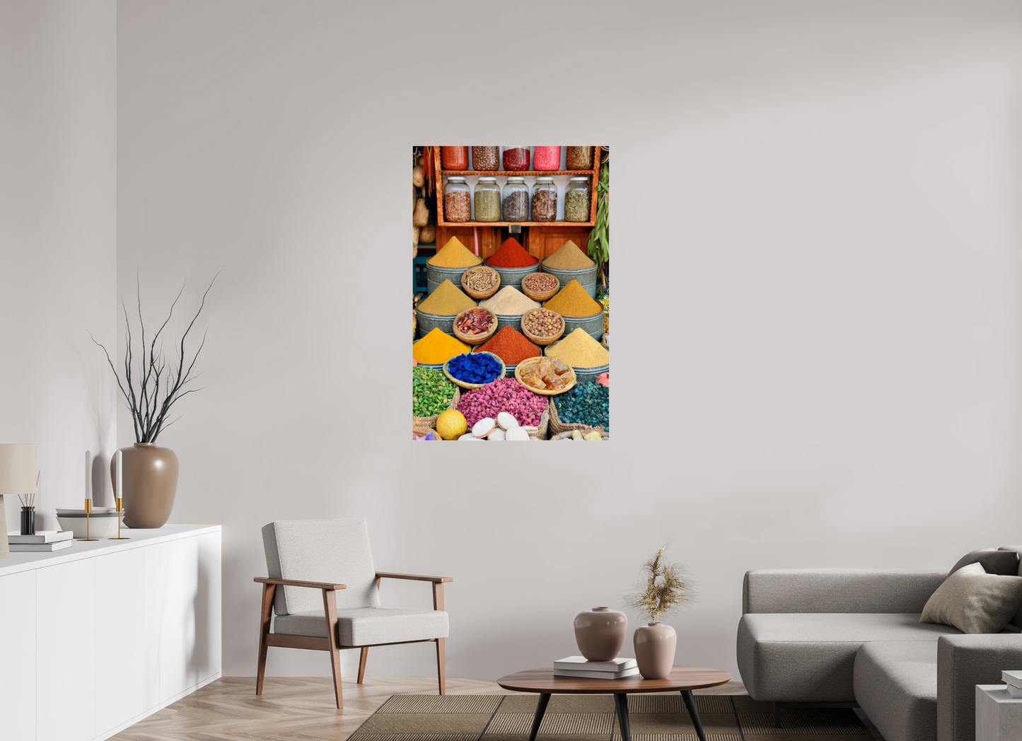 80 x 120 cm, Photo Print Under Acrylic Glass Spices and Colors from Marrakech; Image taken by J. Schleenbecker; copyright 2025 Fine Art Photo Print under Acrylic Glass