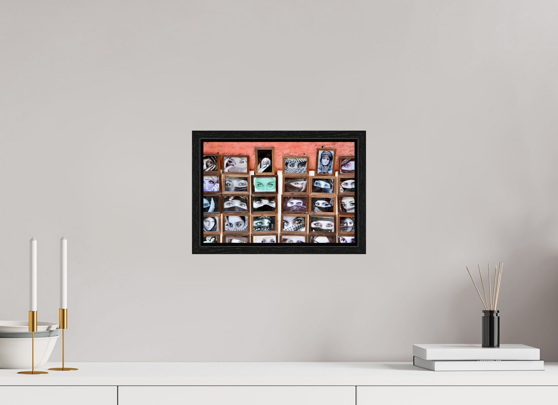 30 x 20 cm, Foto Print on Acrylic glass; Oak Wood Frame Basel 15 mm Secret Eyes of Marrakech Vol. 5; Photo Art Print on Acrylic glass, Oak wood frame 15 mm