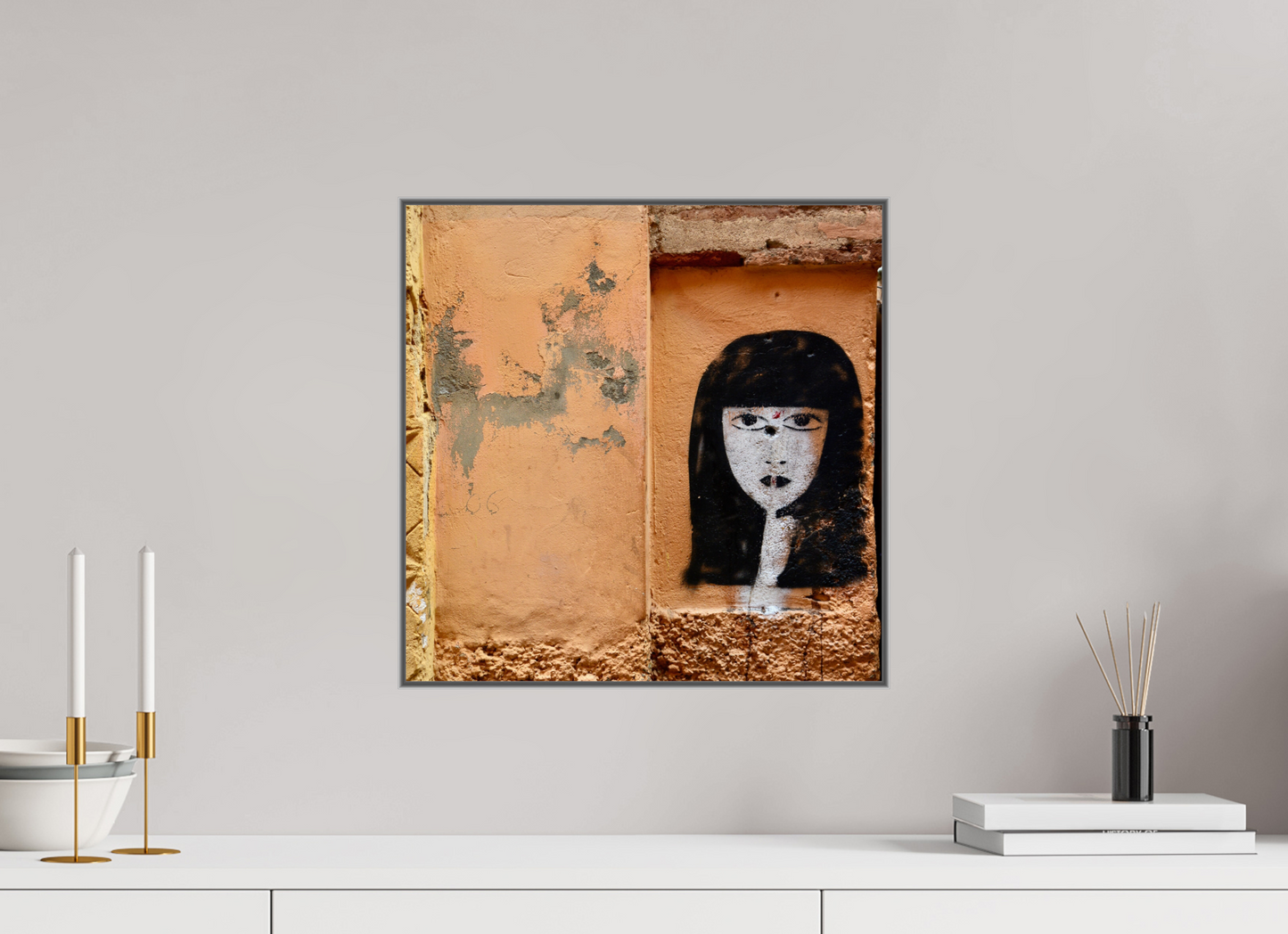 Silence in the Medina Vol.1- Marrakech - Fine Art Print under Acrylic Glass, Art Box Frame 50 mm