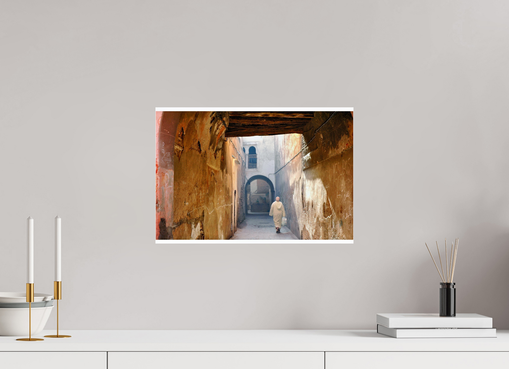 43,6 x 30 cm, Photo Print Under Acrylic Glass The Souks of Marrakech - Hidden in the Medina; Fine Art Photo Print under Acrylic Glass