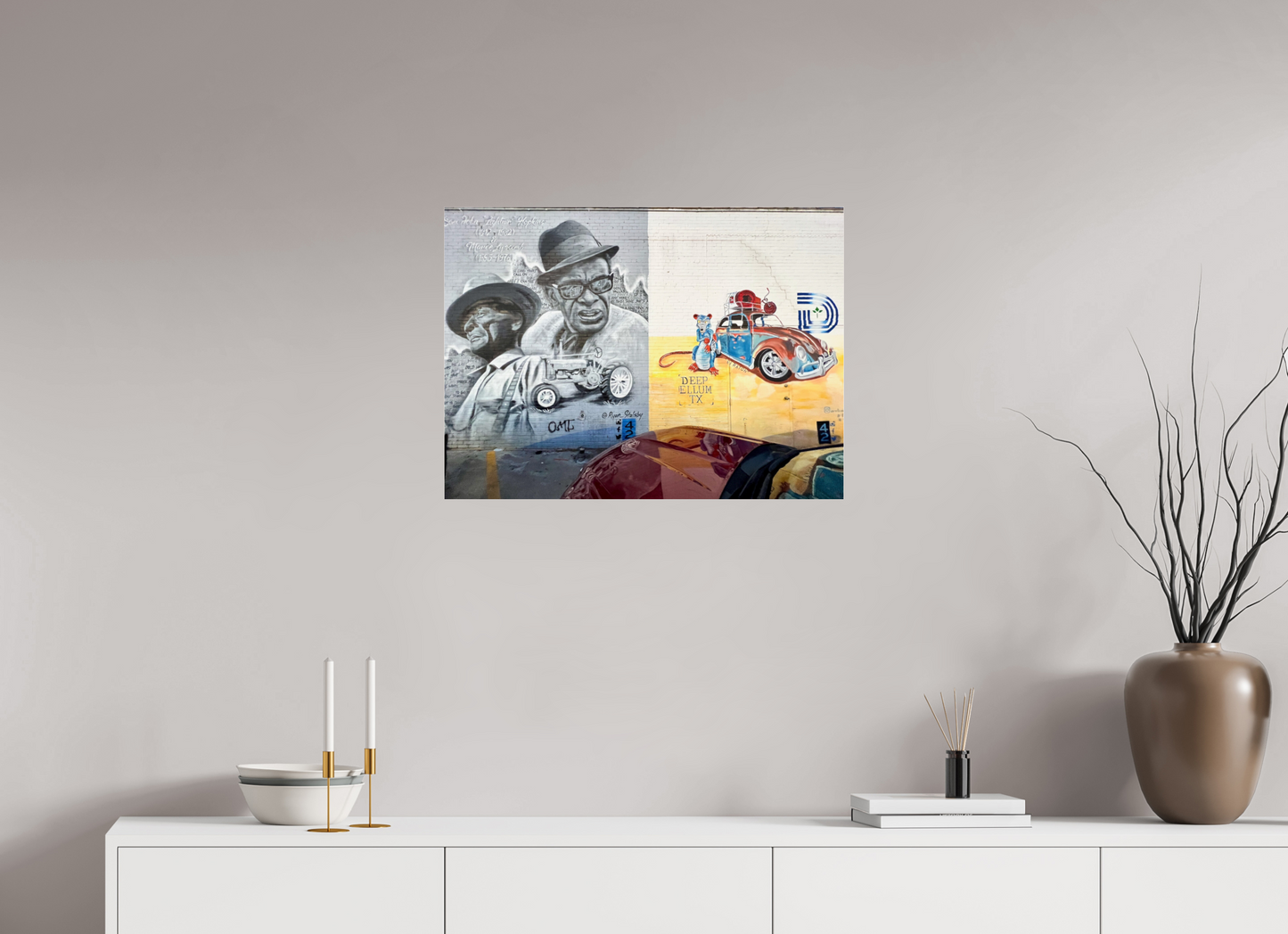 68,3 x 50 cm, Photo Print Under Acrylic Glass Deep Ellum TX Street Art Vol. 1 - Collection "Graffiti Street Art meets Marrakech" - Photo Art print under Acrylic Glass;