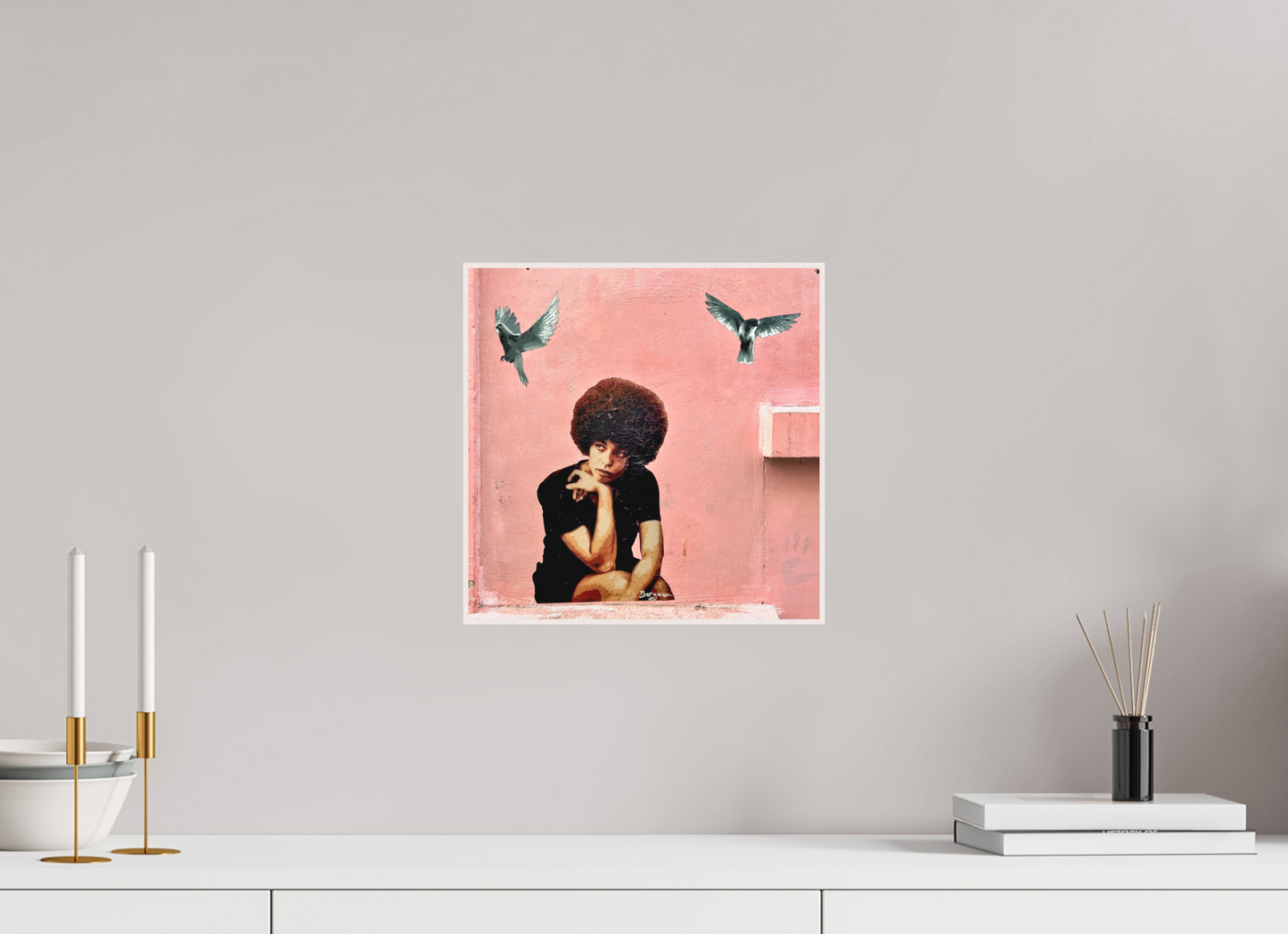 30 x 30 cm, Foto Abzug hinter Acrylglas Matt; Art Box aus Massivholz 4 mm Ahorn weiß Peaceful Mind - Listen to the Sound of Freedom Vol. 1; Foto Art Print under Acrylic Glass